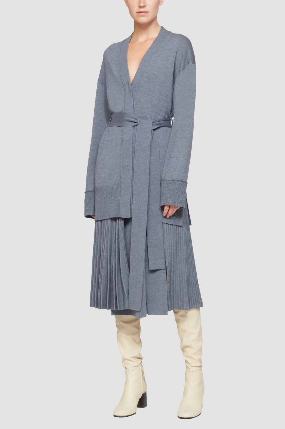 Pleated Tie Waist Skirt