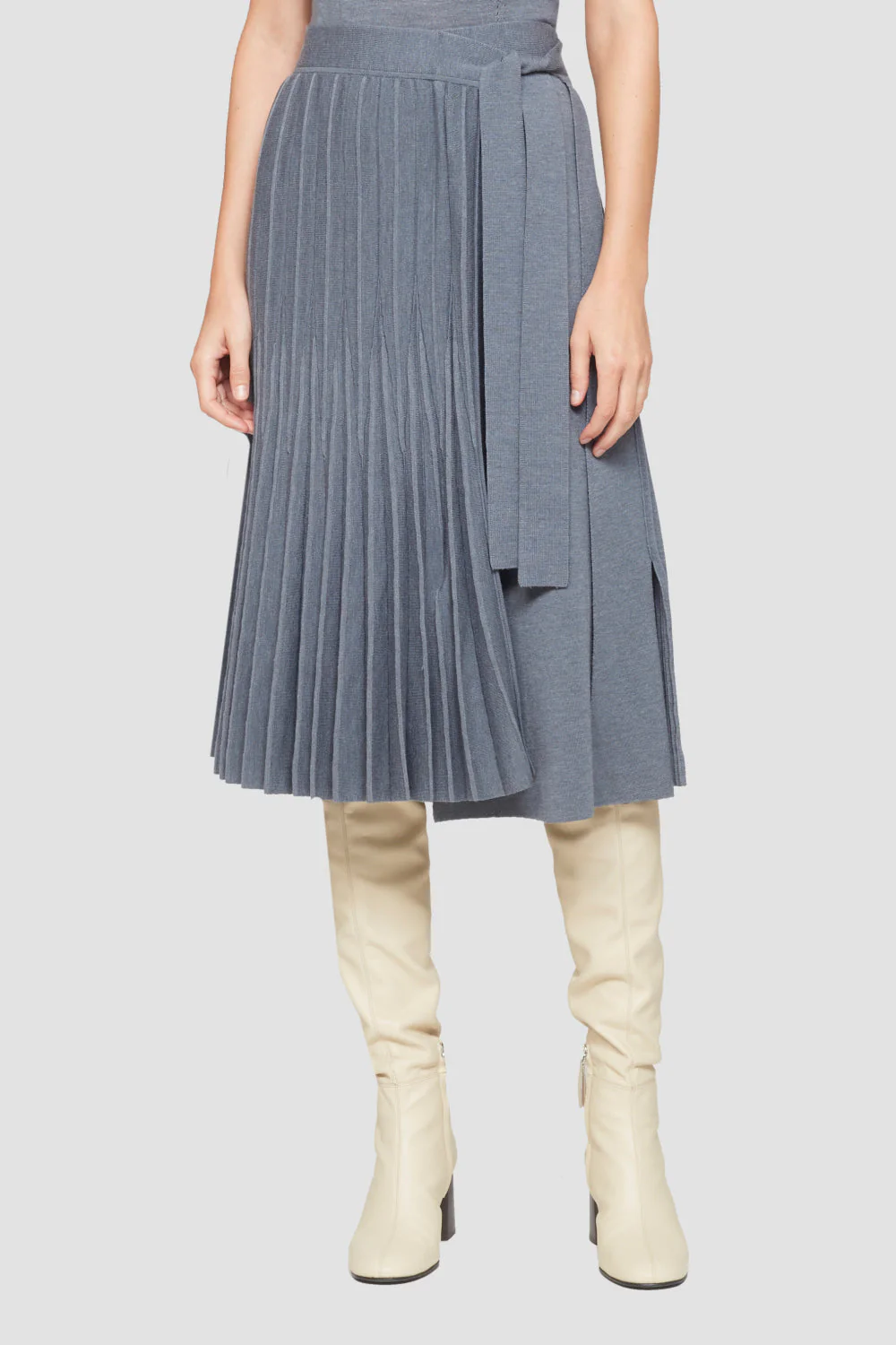 Pleated Tie Waist Skirt - Image 2