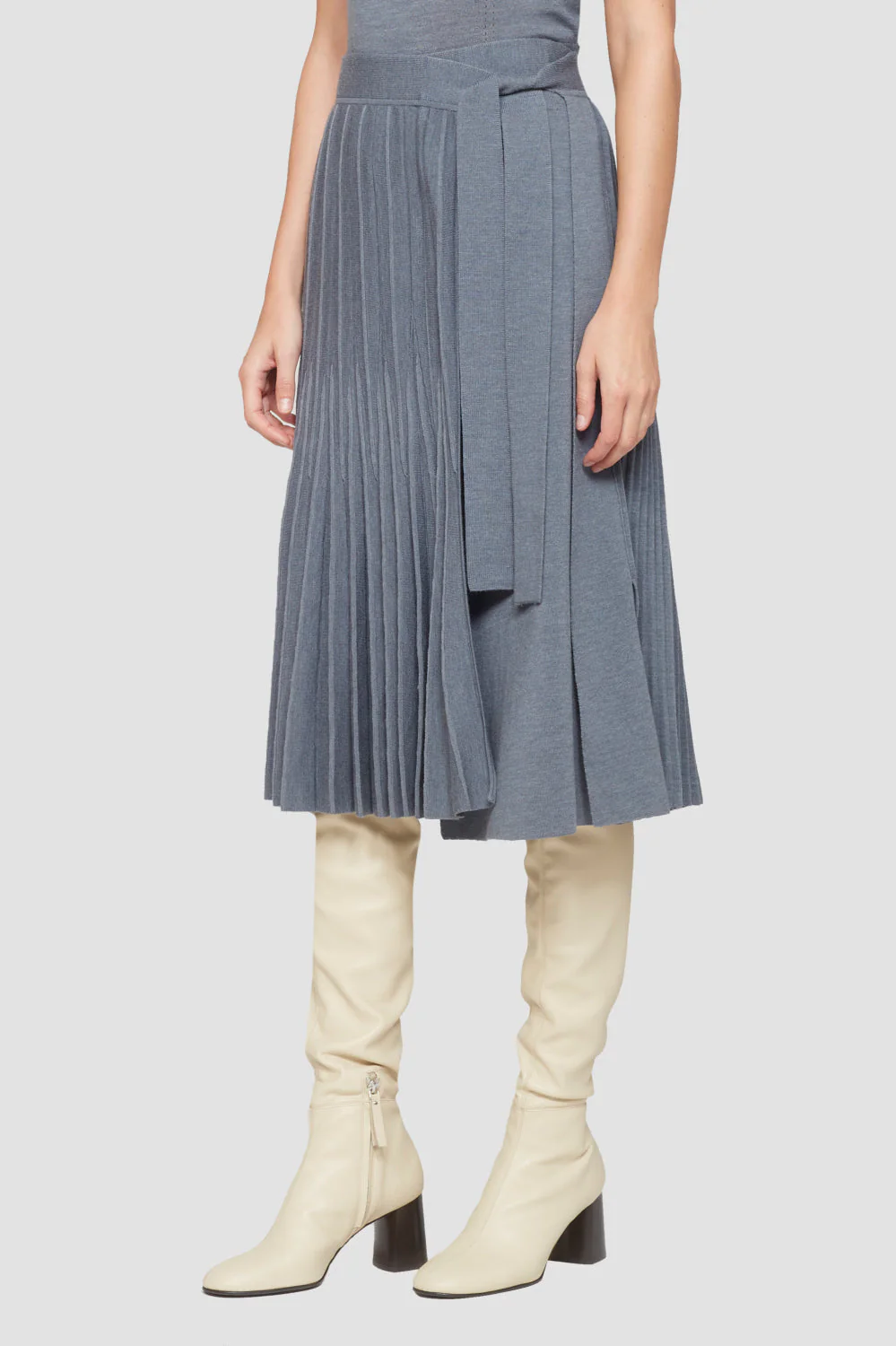 Pleated Tie Waist Skirt - Image 3