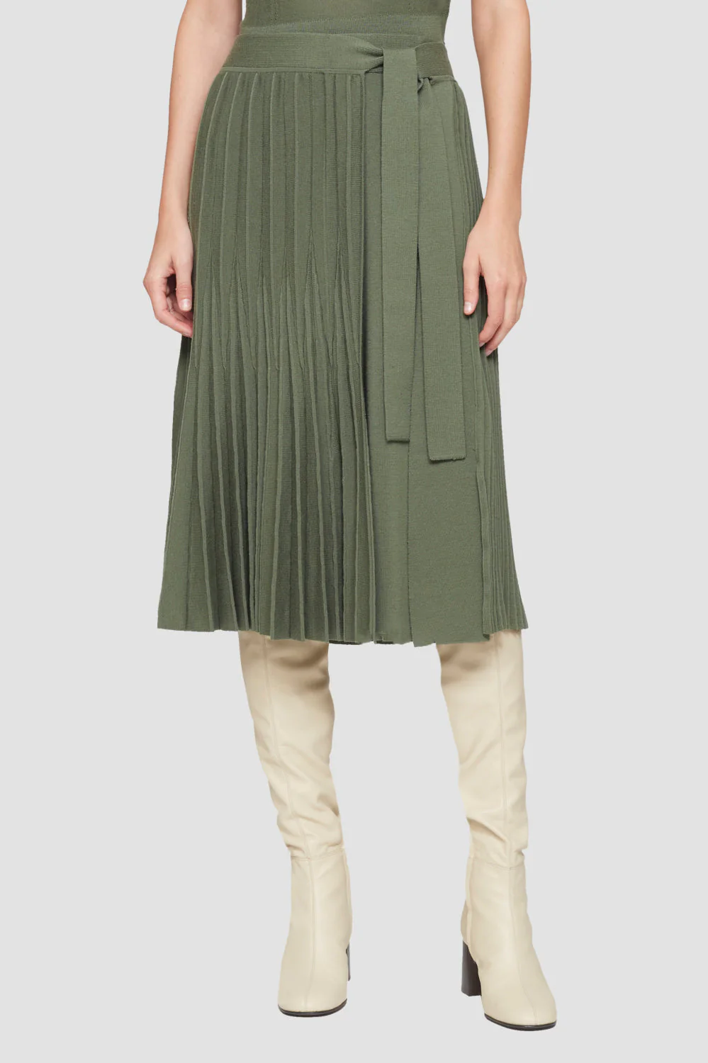 Pleated Tie Waist Skirt - Image 7