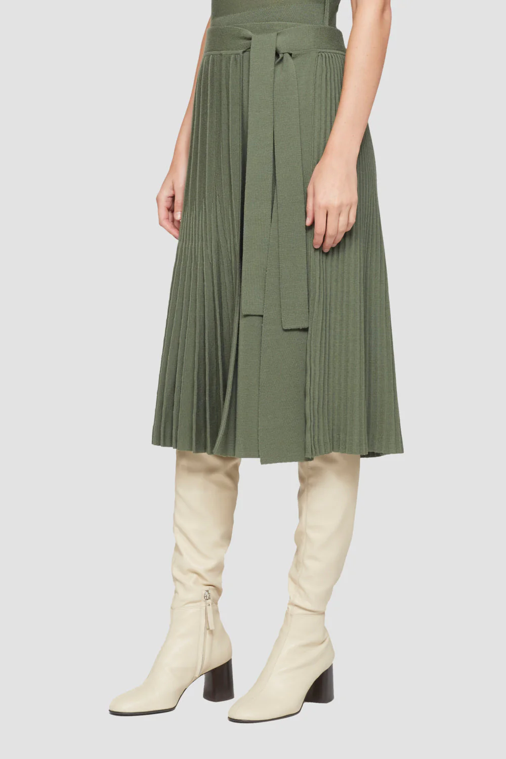 Pleated Tie Waist Skirt - Image 8