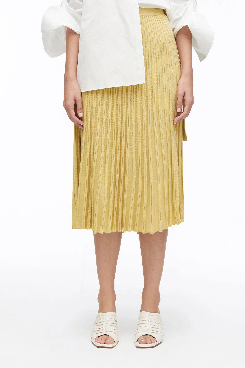 Pleated Wool-Blend Midi Skirt - Image 10
