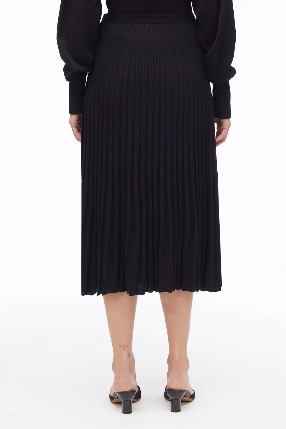 Pleated Wool-Blend Midi Skirt - Image 4