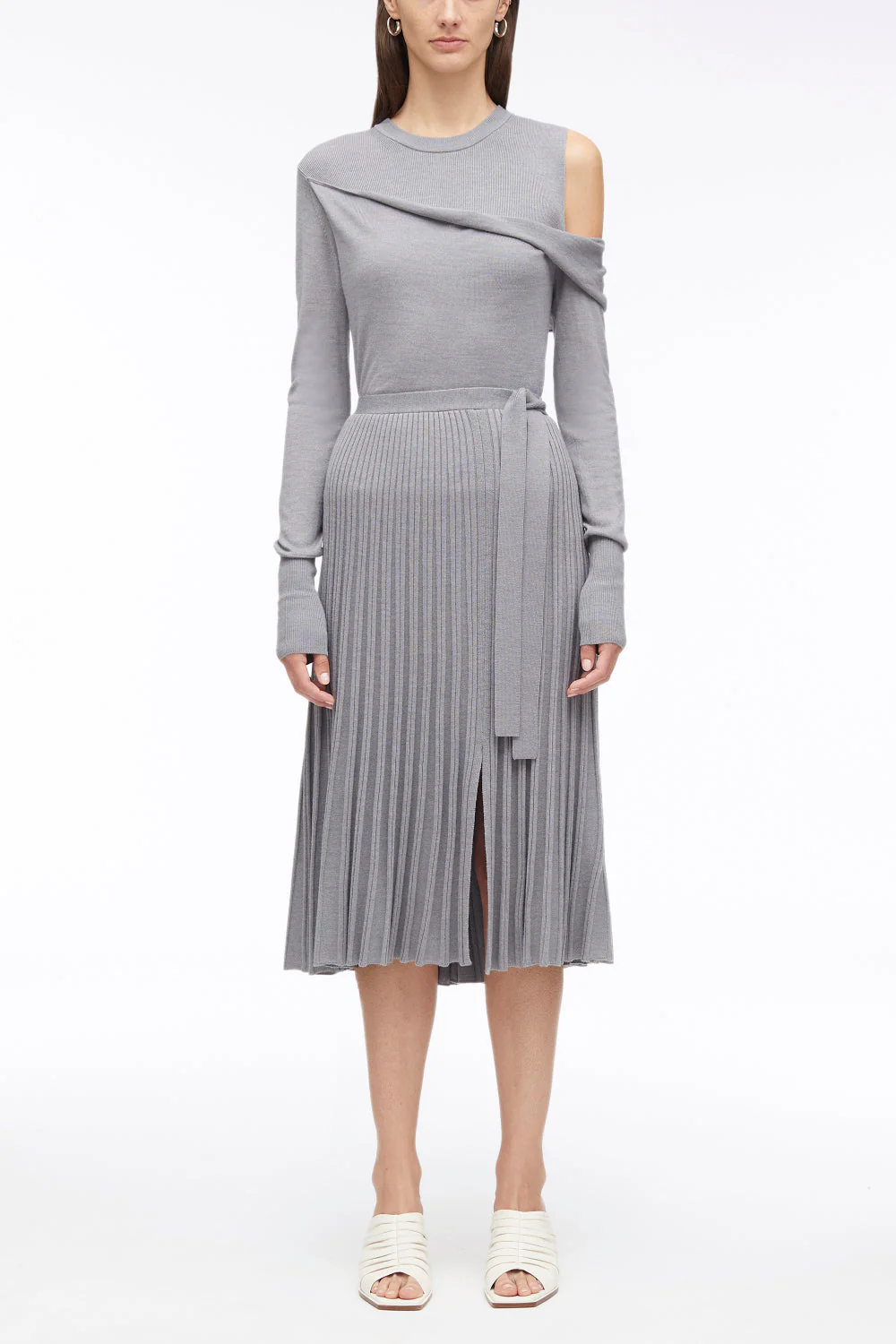 Pleated Wool-Blend Midi Skirt - Image 5