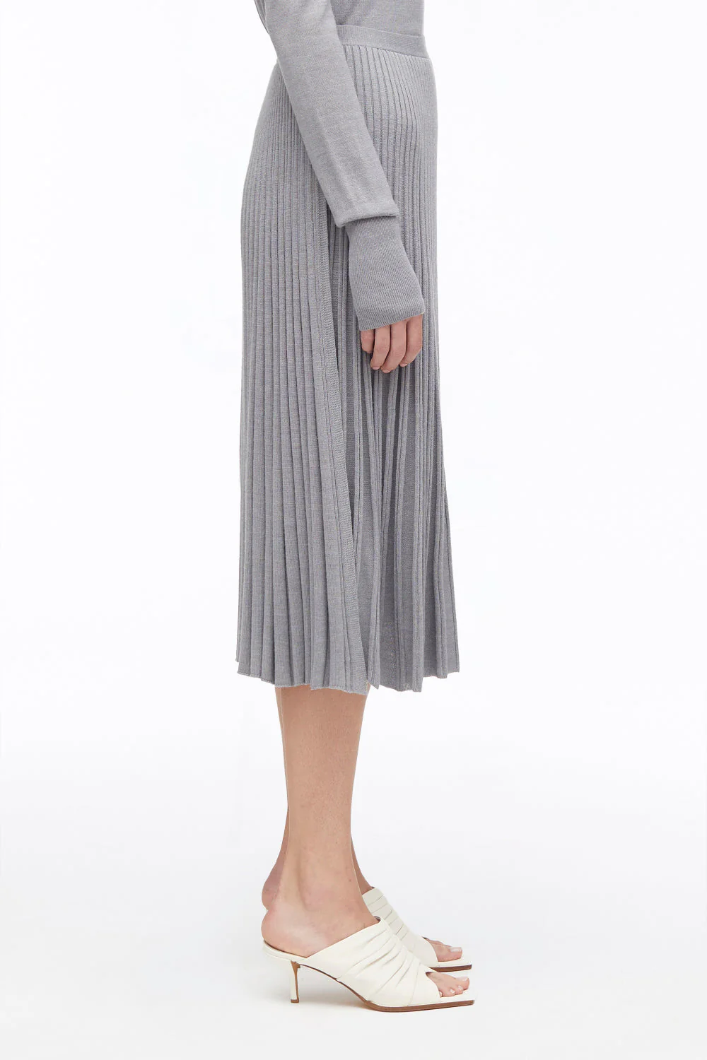 Pleated Wool-Blend Midi Skirt - Image 7