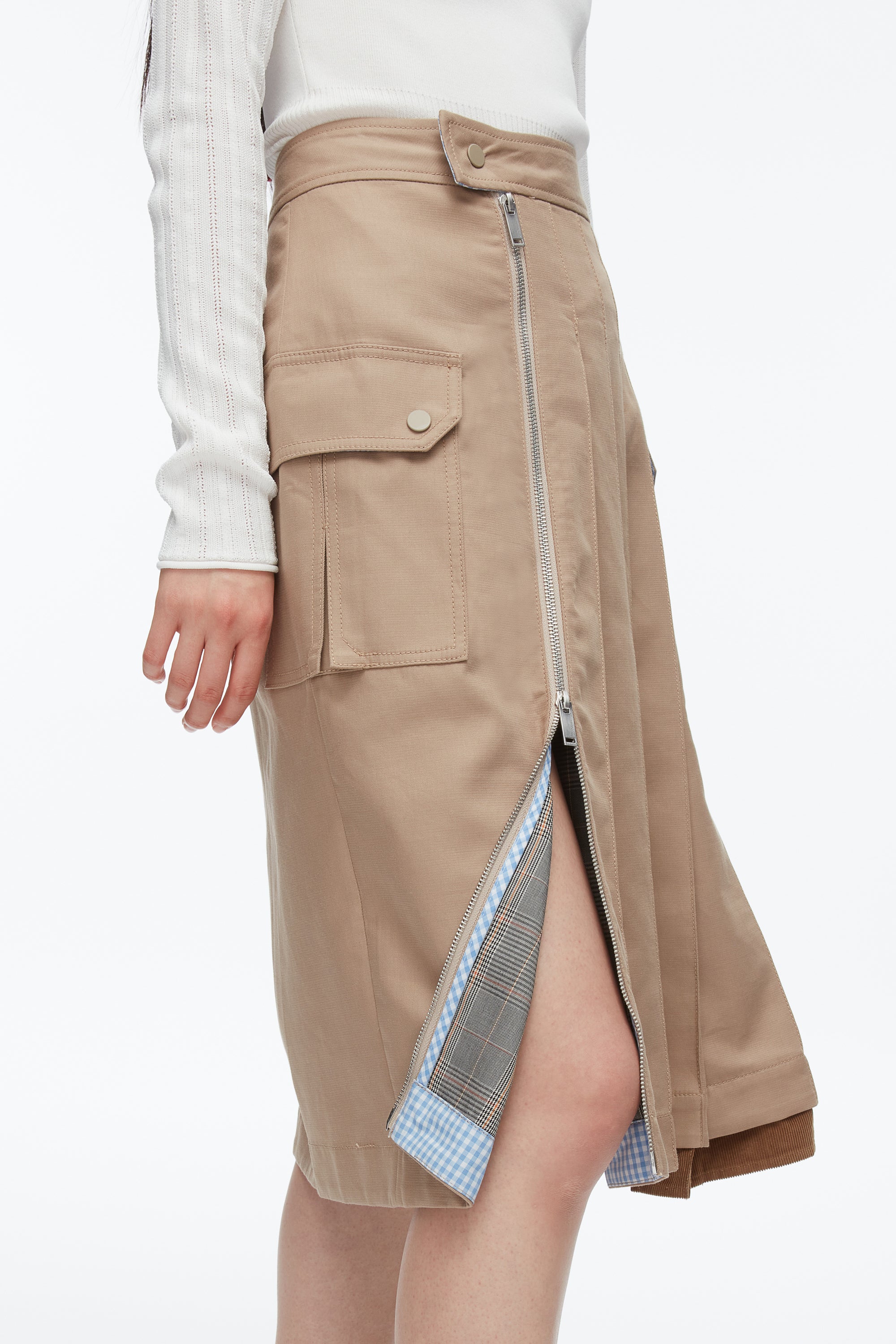 Pleated Zip Utility Skirt - Image 6