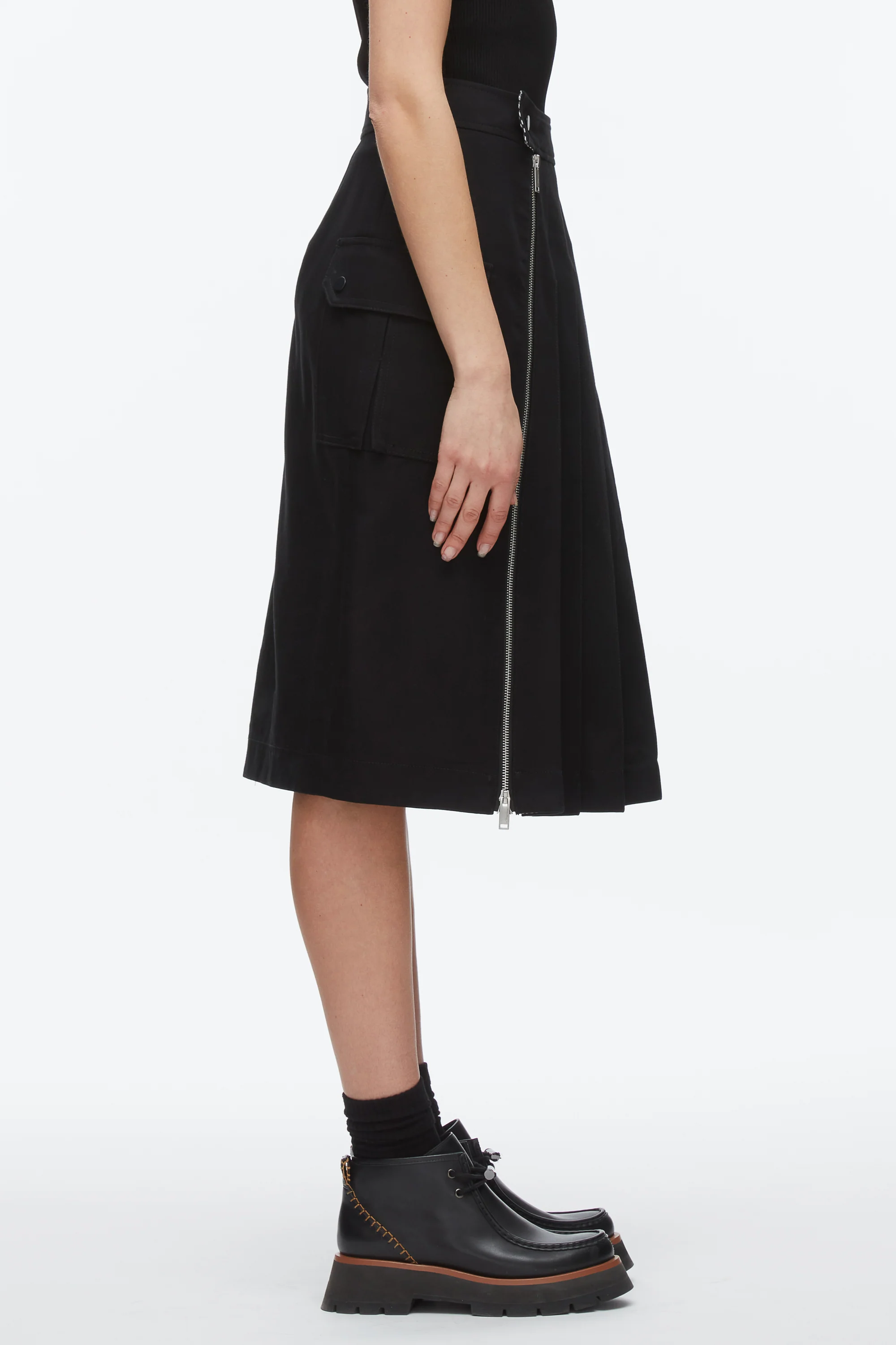 Pleated Zip Utility Skirt - Image 10