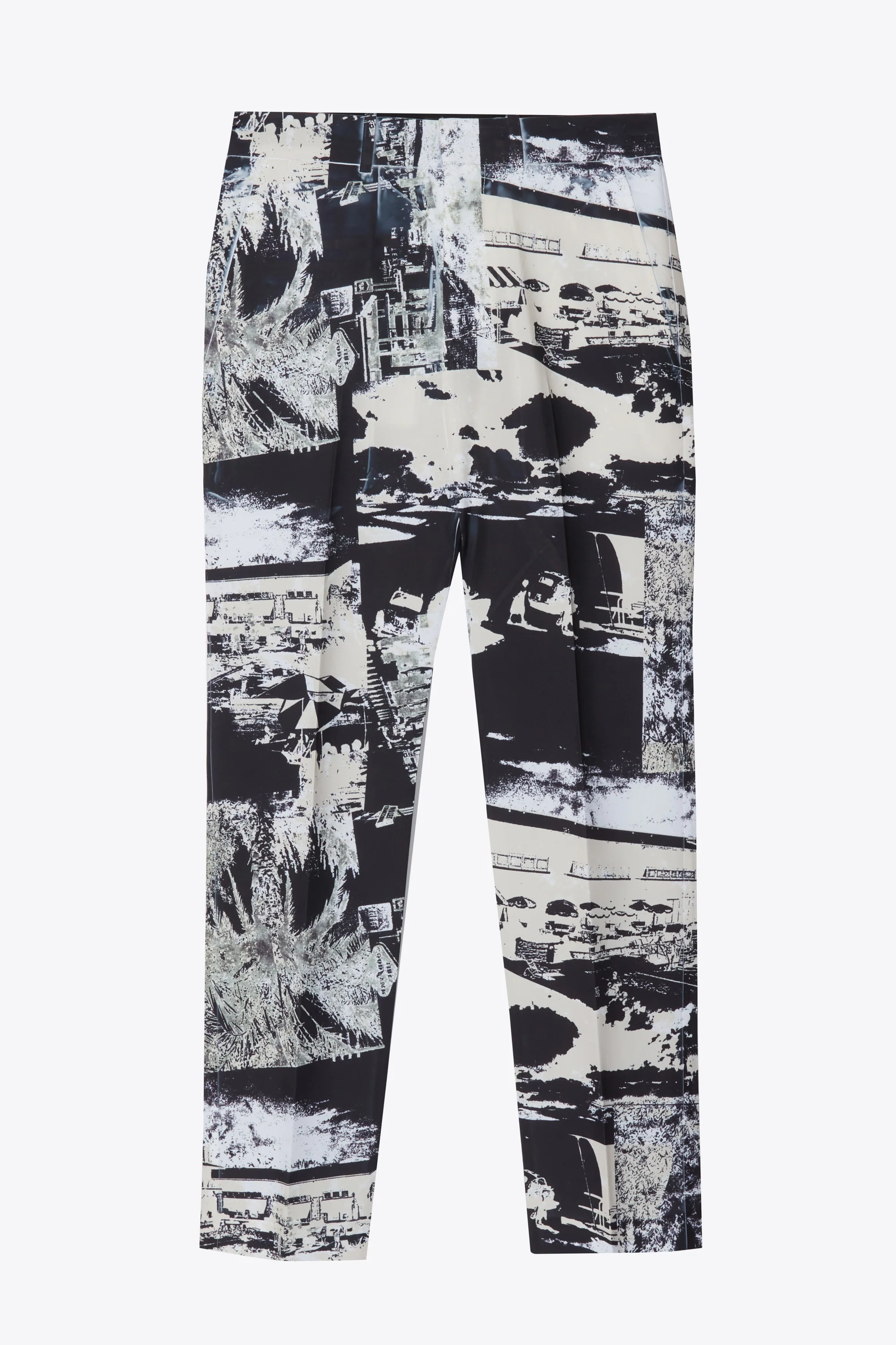 Postcard Print Needle Trouser
