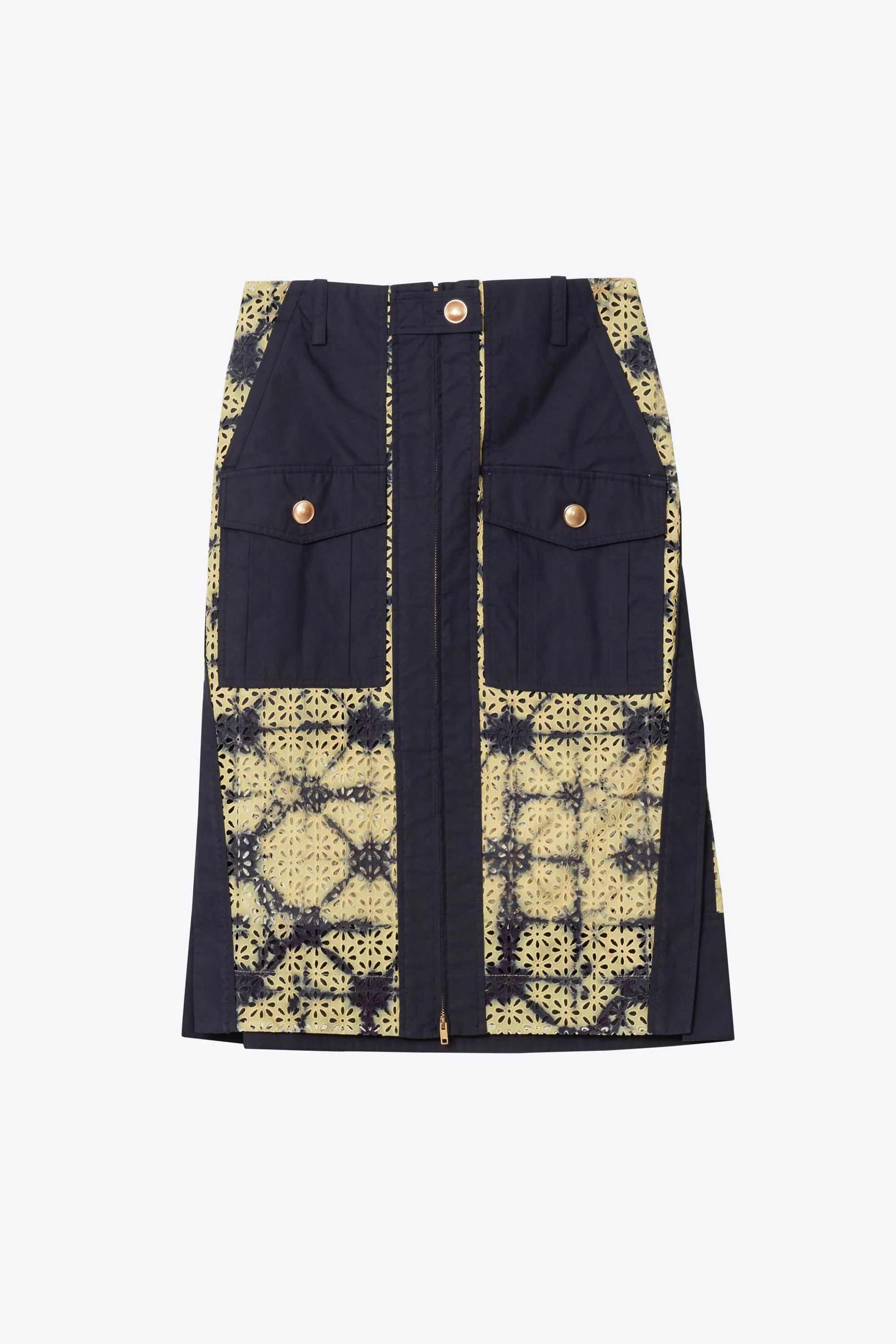 Printed Broderie Anglaise Utility Skirt