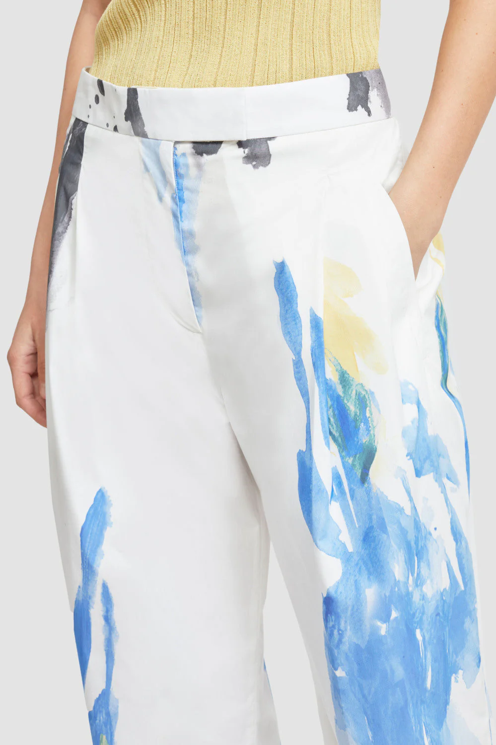Printed Poplin Tapered Trousers - Image 2