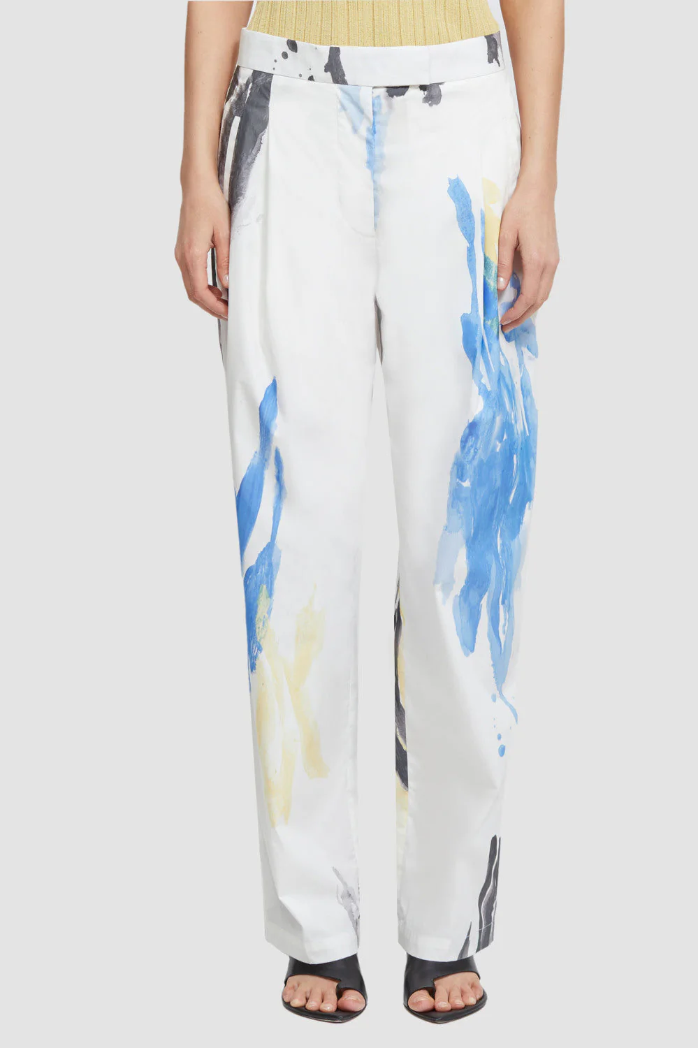 Printed Poplin Tapered Trousers - Image 3