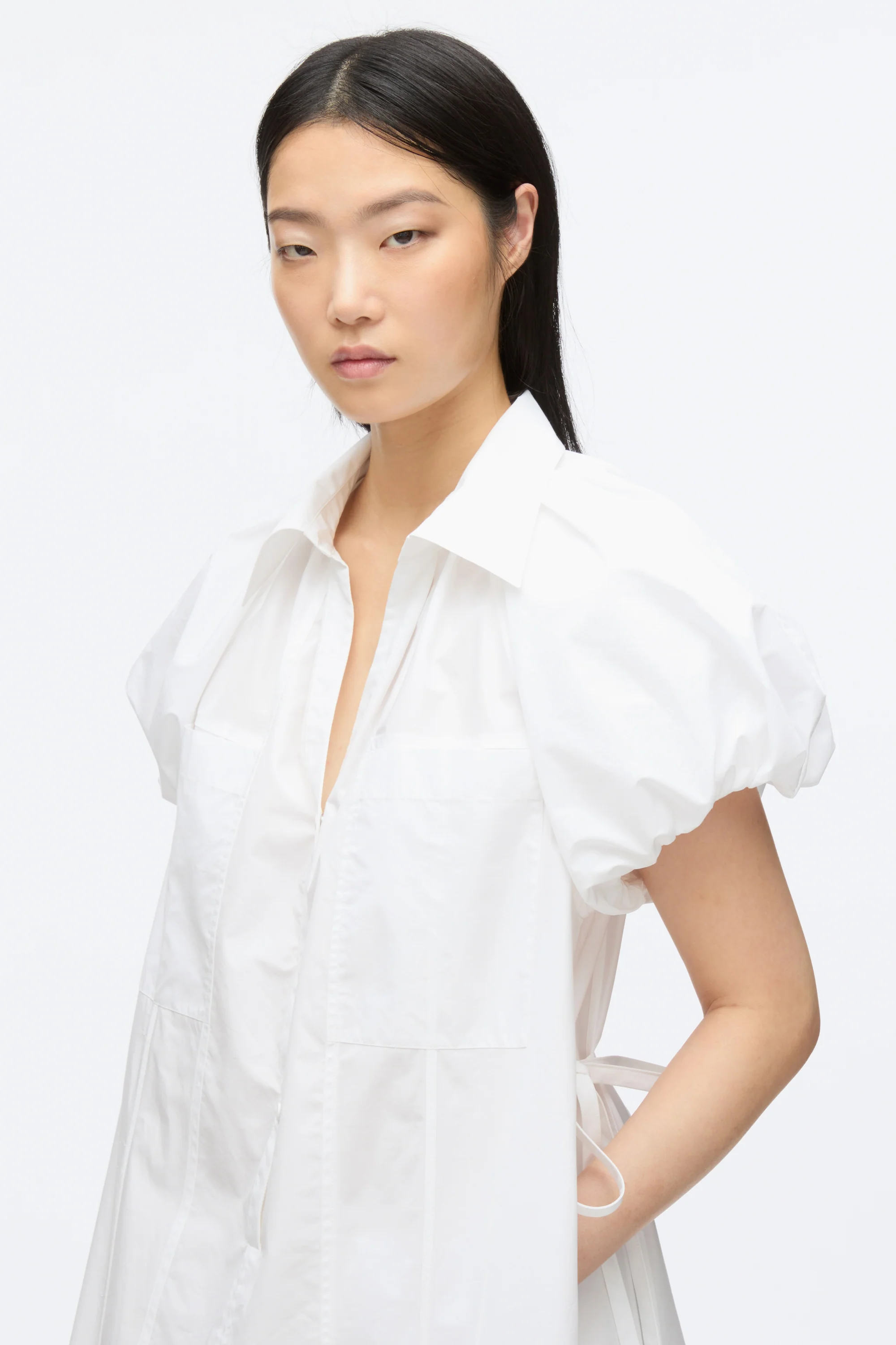 Puff Sleeve Short Shirt Dress - Image 14