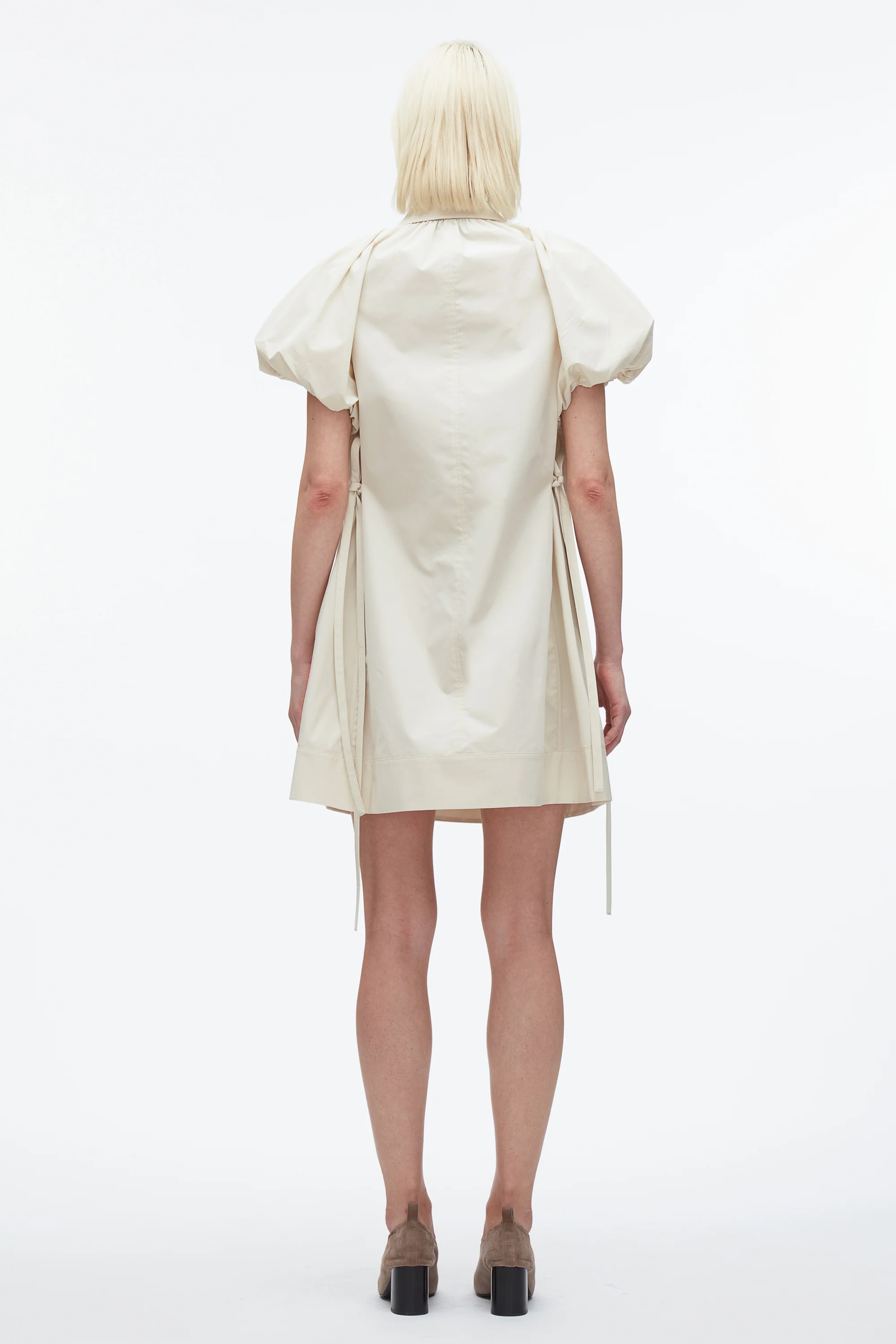 Puff Sleeve Short Shirt Dress - Image 4