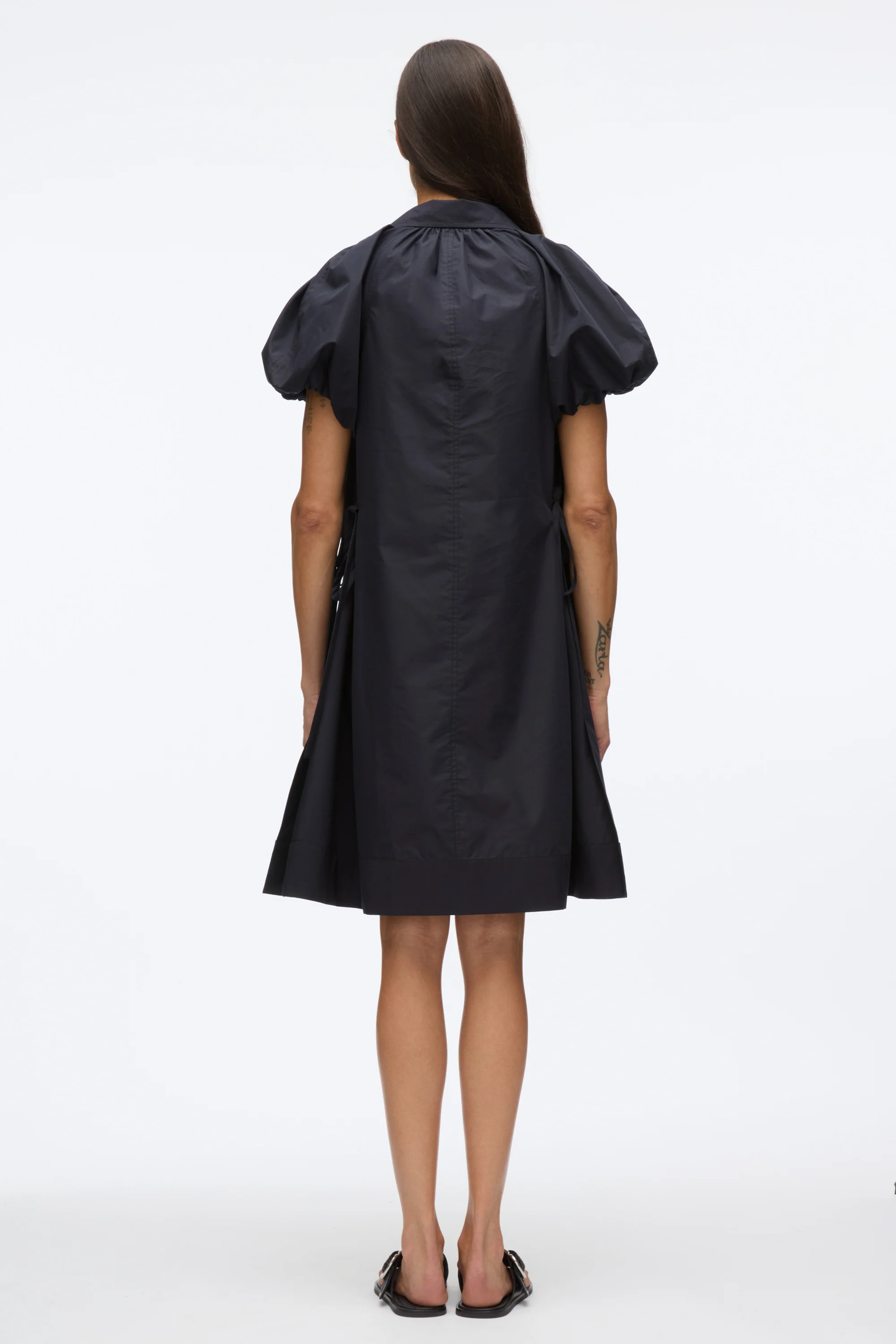Puff Sleeve Short Shirt Dress - Image 9