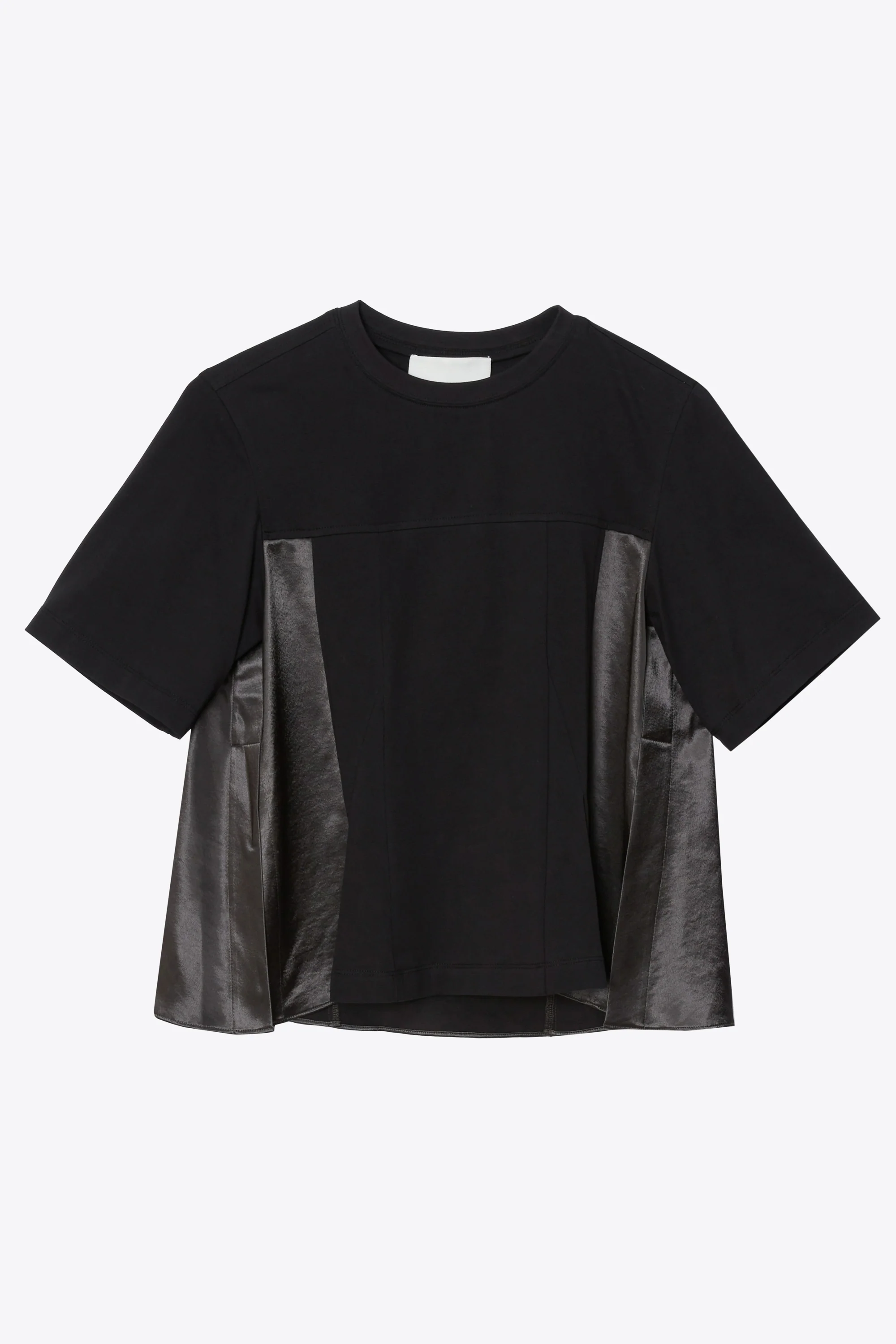 Puff Sleeve Flounce T-Shirt with Satin Panels - Image 7