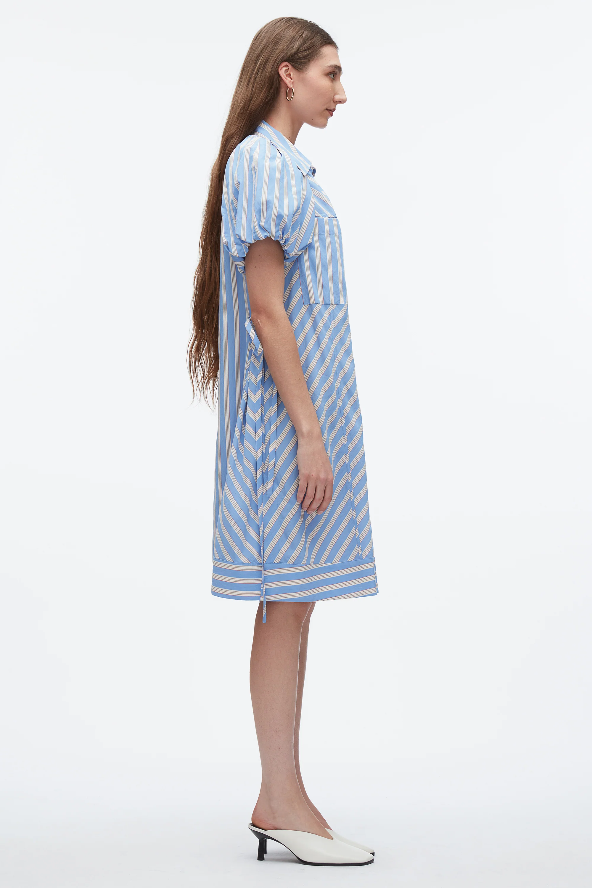 Puff Sleeve Short Shirt Dress - Image 3