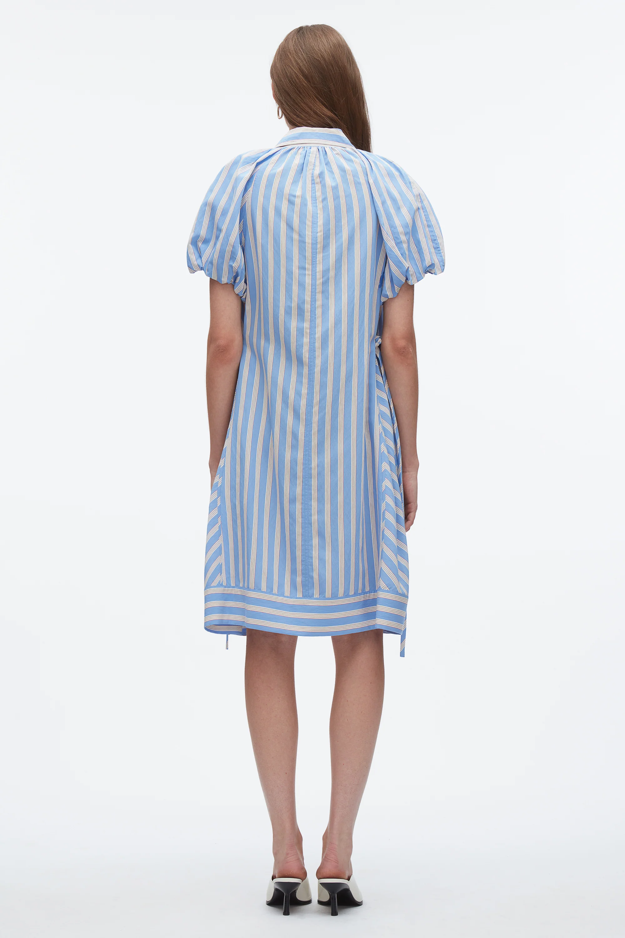 Puff Sleeve Short Shirt Dress - Image 4