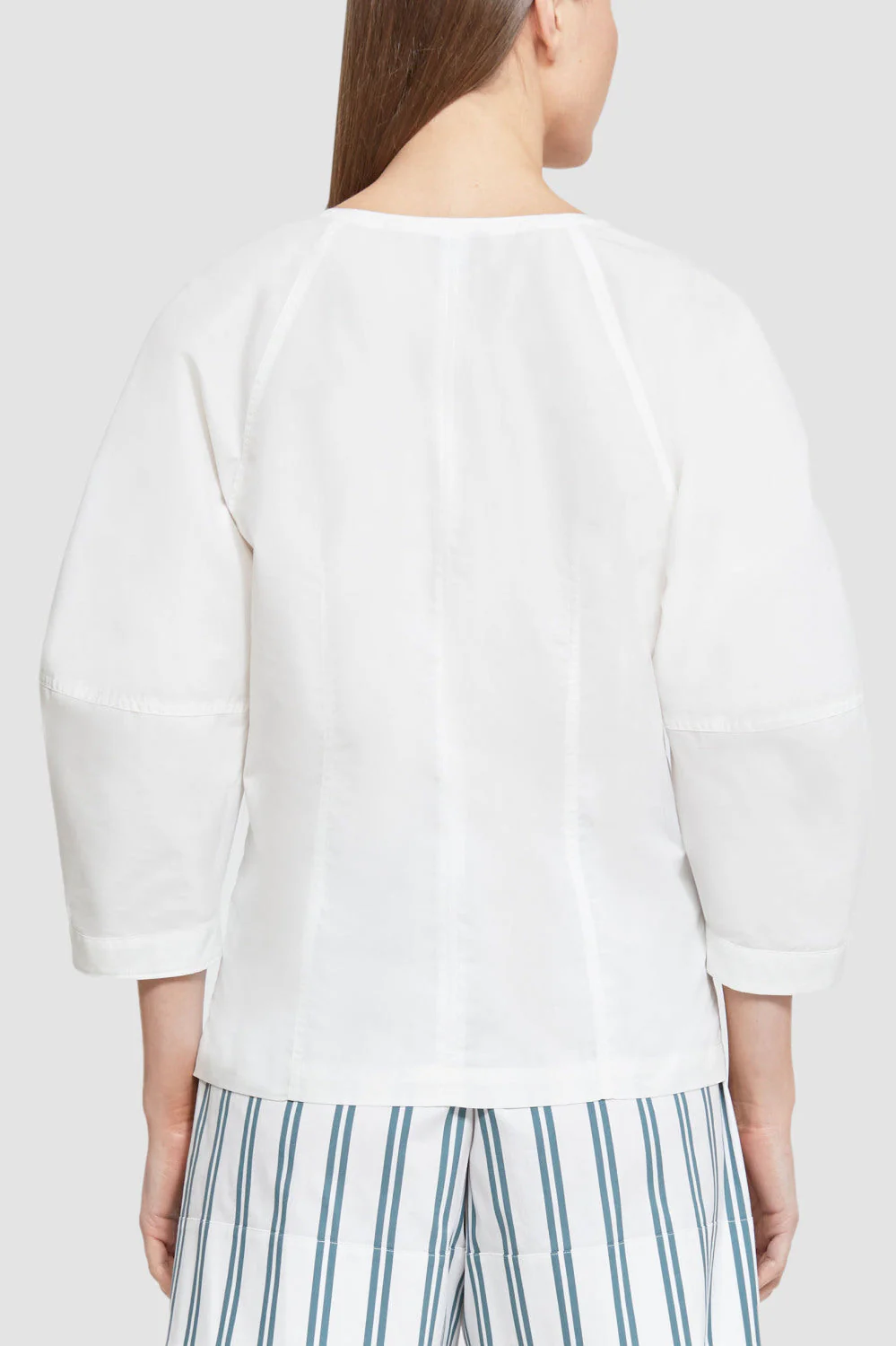 Puff Short Sleeve Cotton Poplin Top - Image 6