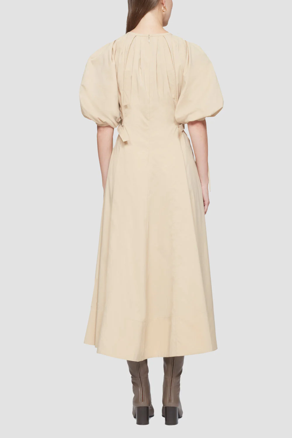 Puffed Sleeve Flare Dress W Shirr - Image 4
