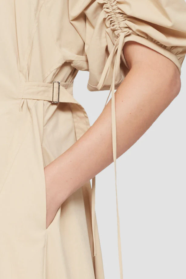 Puffed Sleeve Flare Dress W Shirr - Image 5