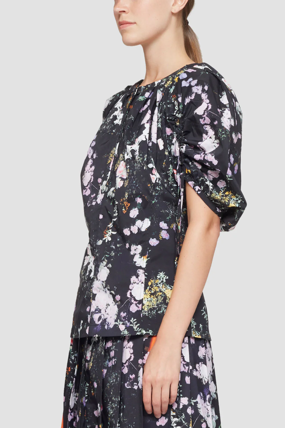 Puffed Sleeve Floral Blouse W Shi - Image 3