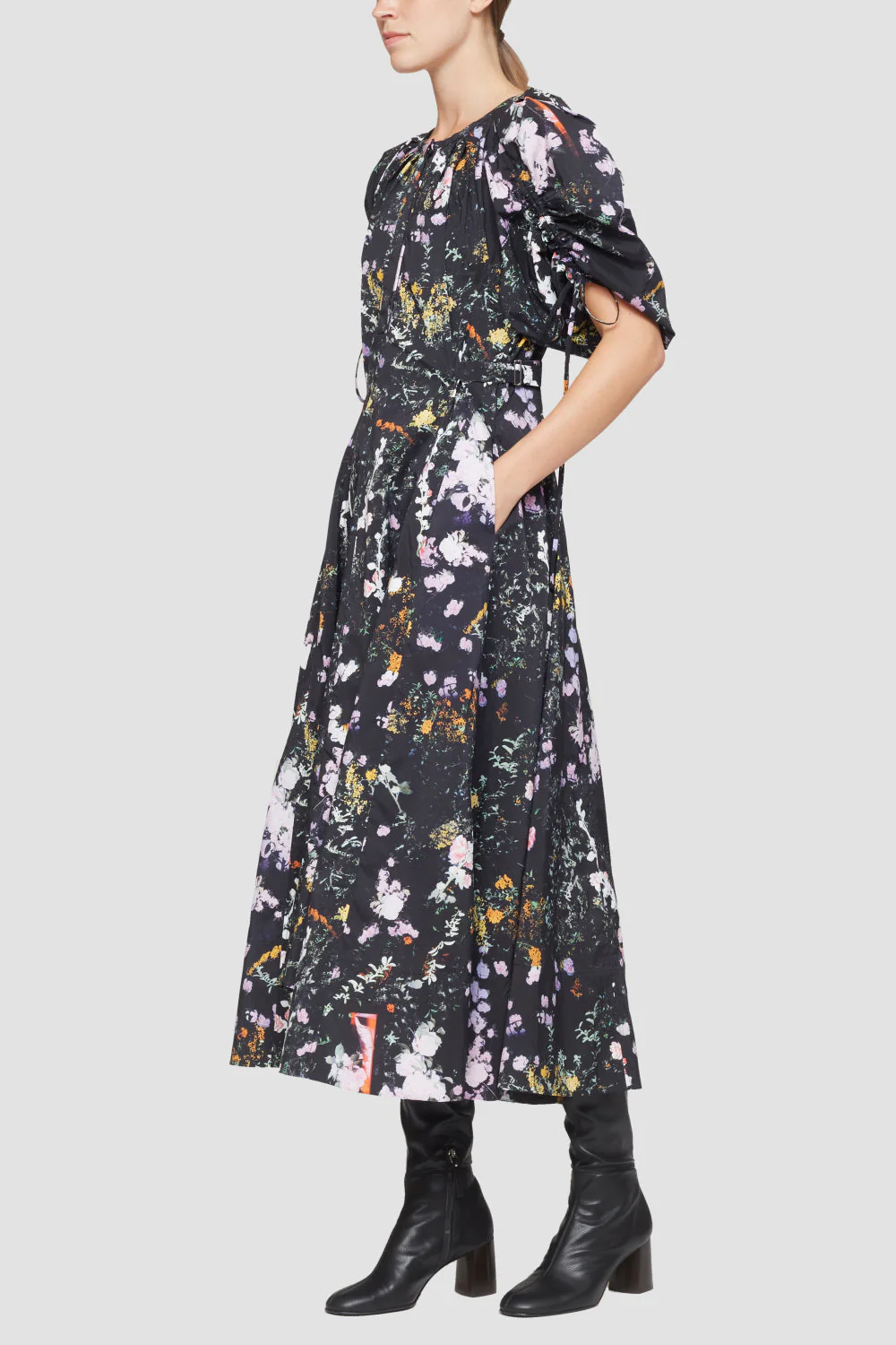 Puffed Sleeve Floral Flare Dress - Image 2