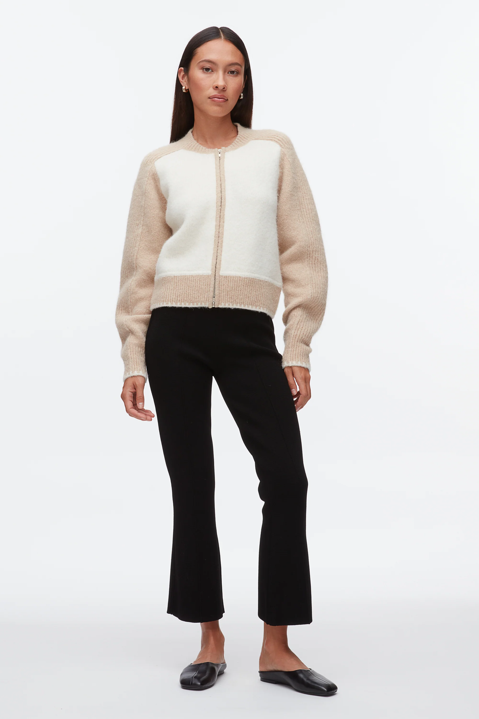 Colorblock Zip Cardigan