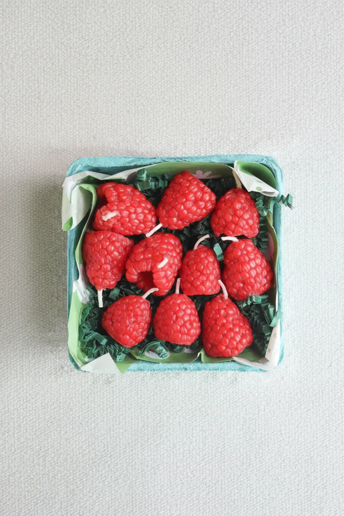 Raspberry Beeswax Birthday Candles