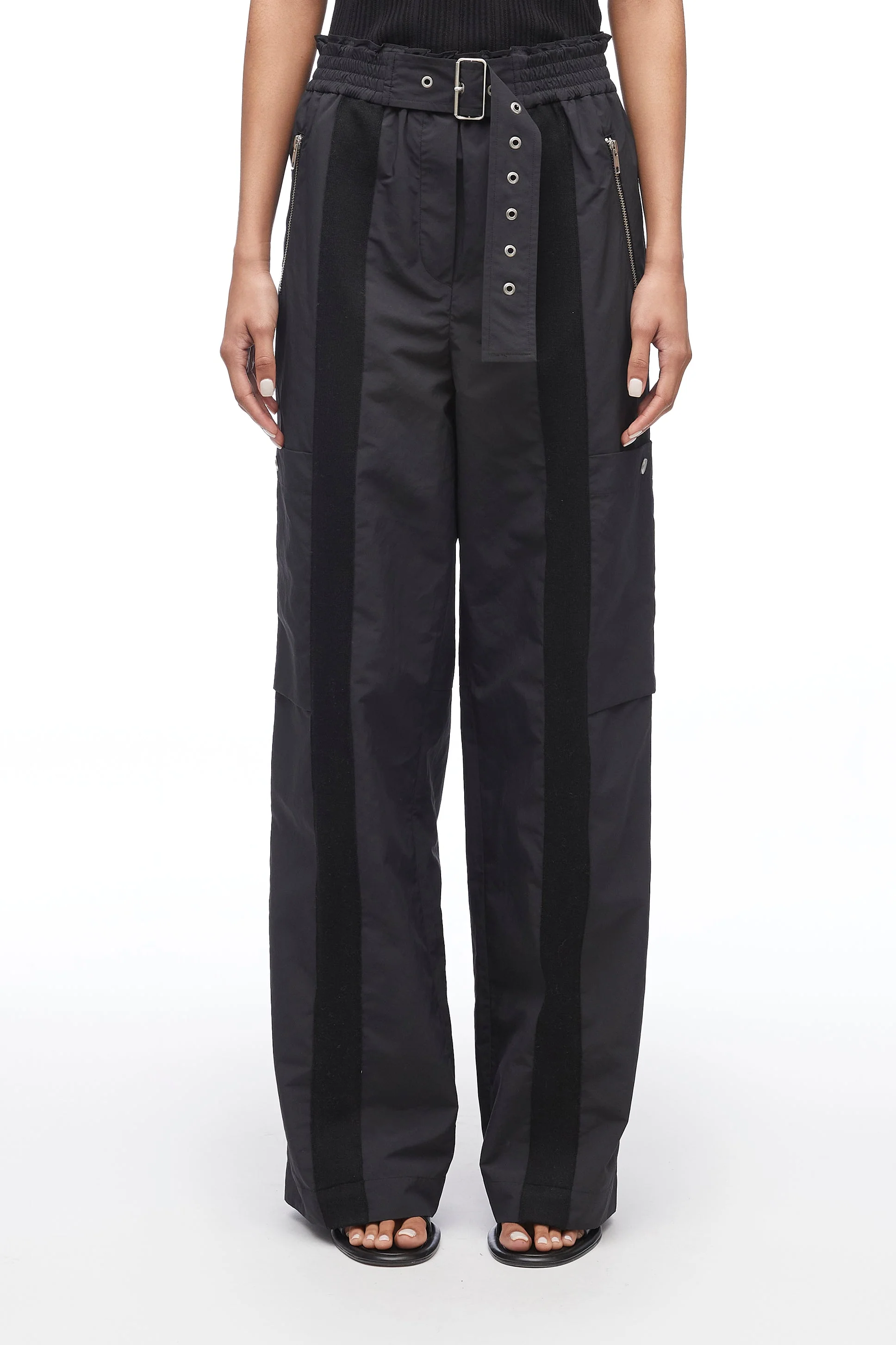 Black Recycled Tech Poly Cargo Pant - Image 2