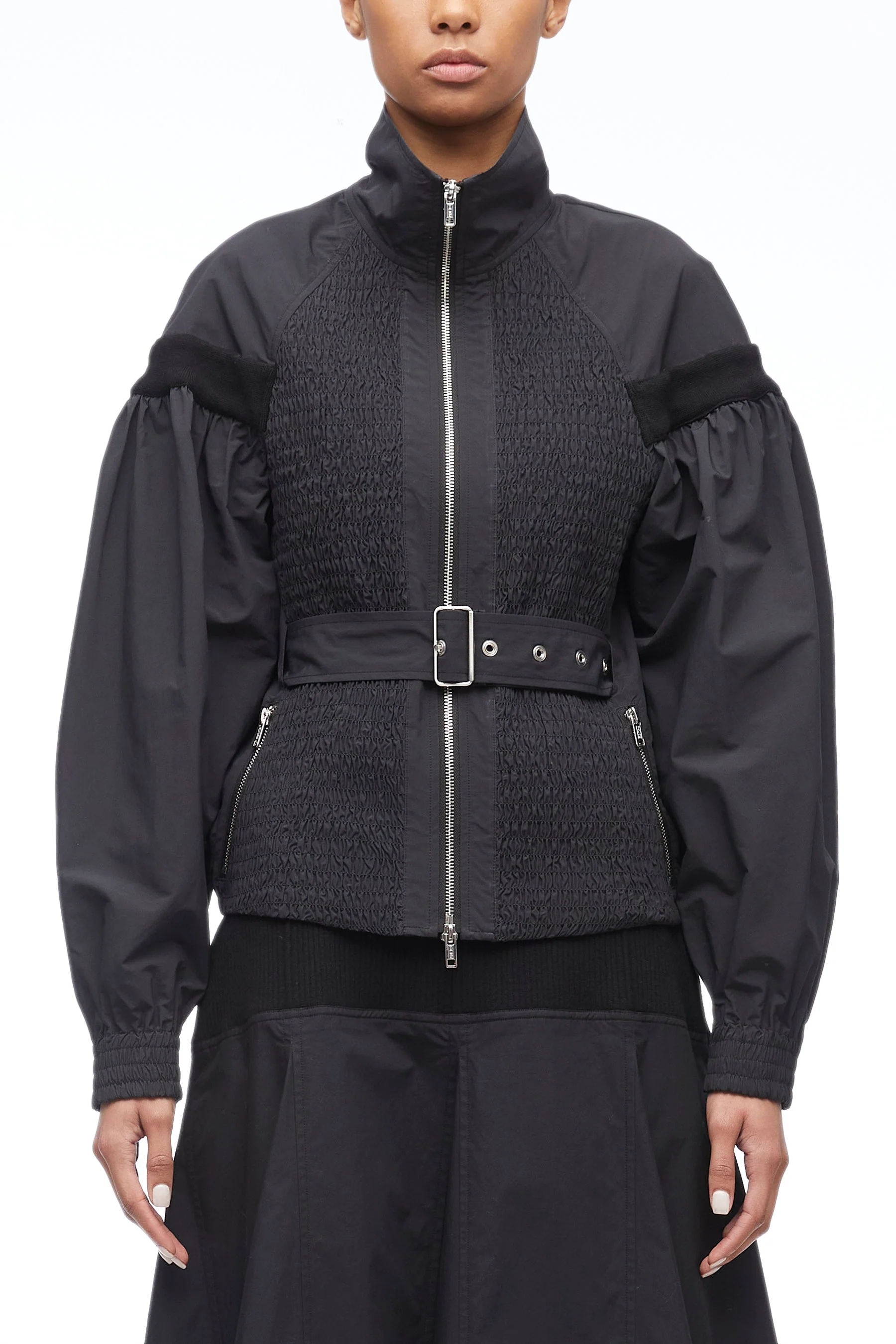 Smocked Recycled Tech Poly Jacket - Image 2