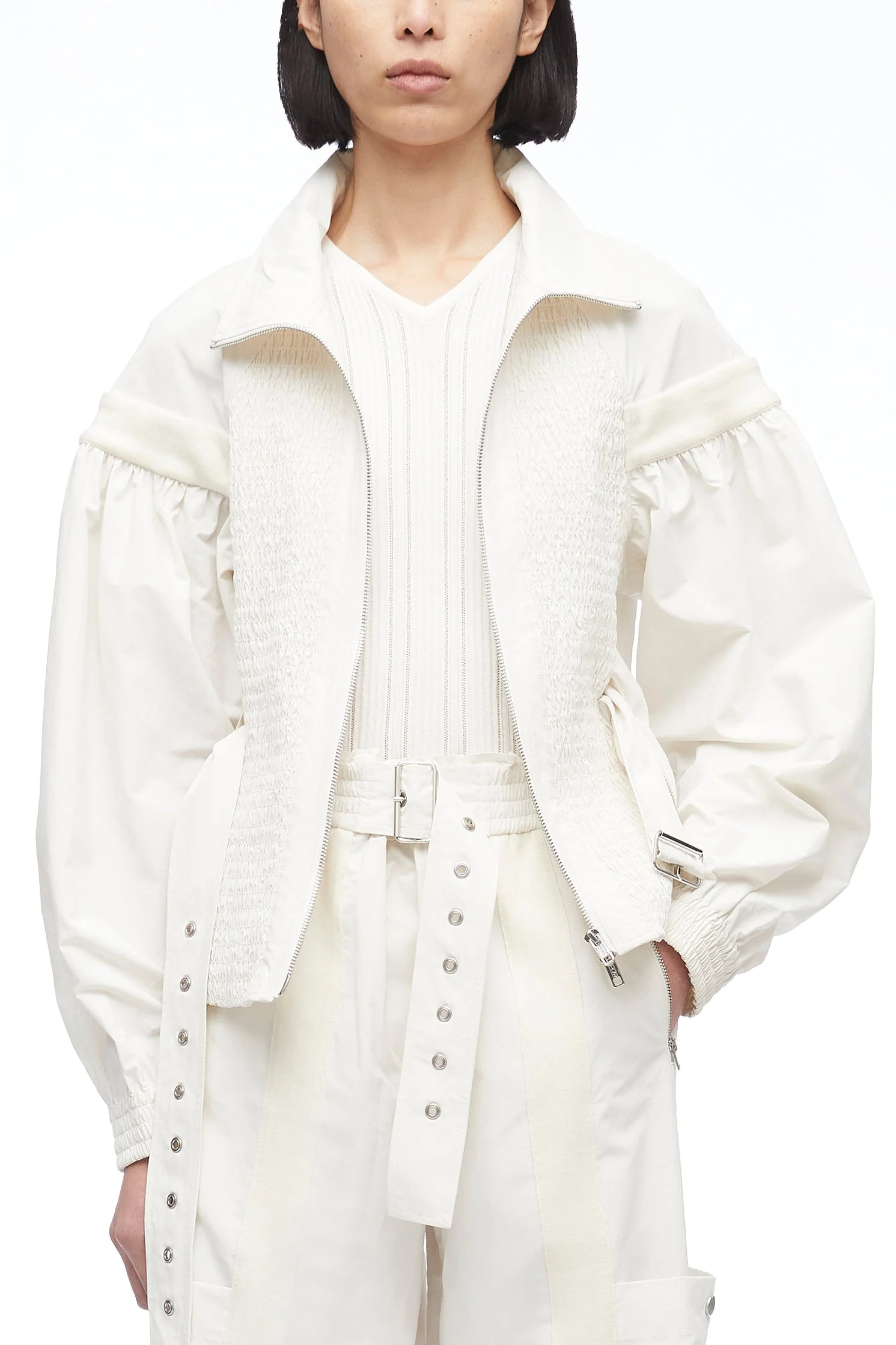 Smocked Recycled Tech Poly Jacket - Image 8
