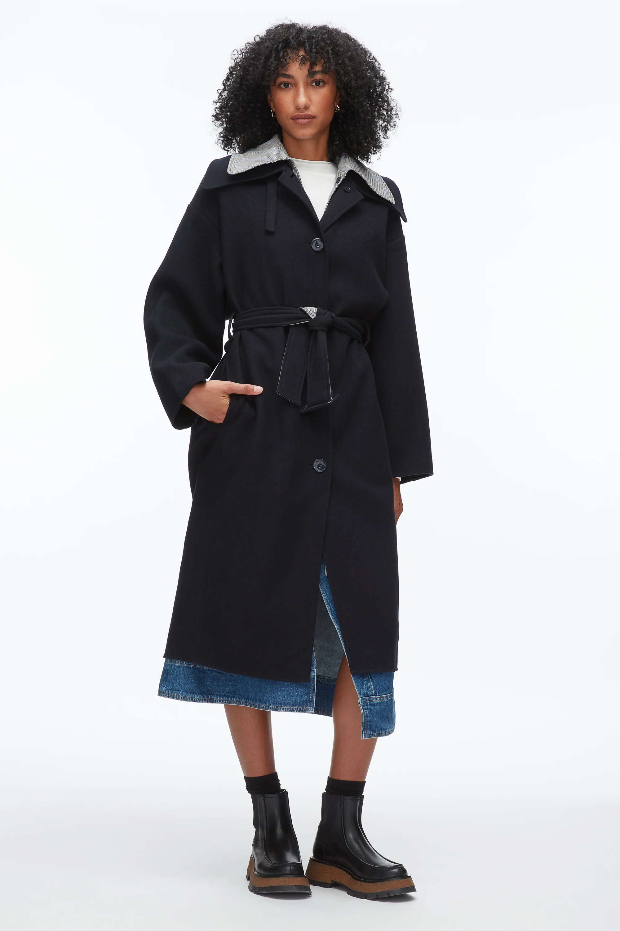 Double Face Wool Belted Coat