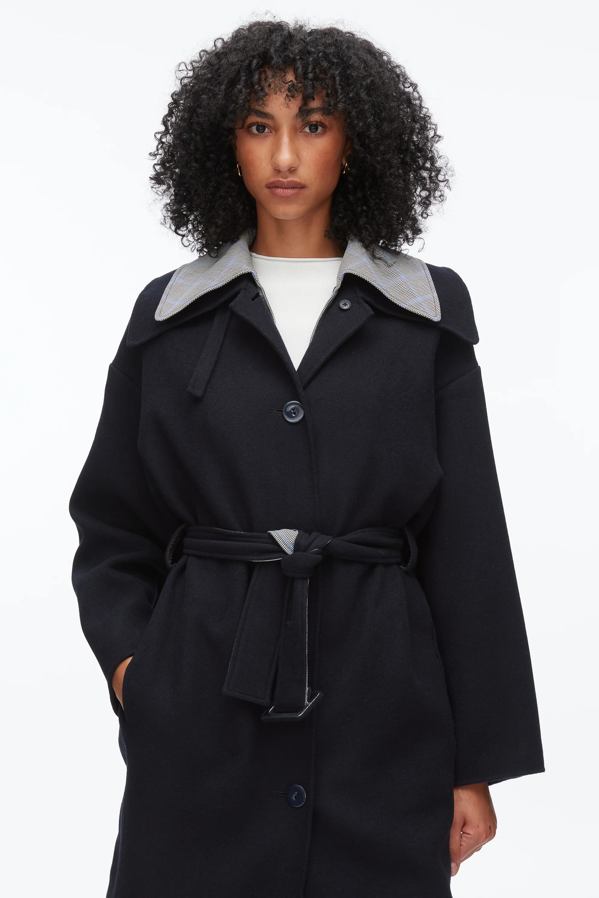 Double Face Wool Belted Coat - Image 5