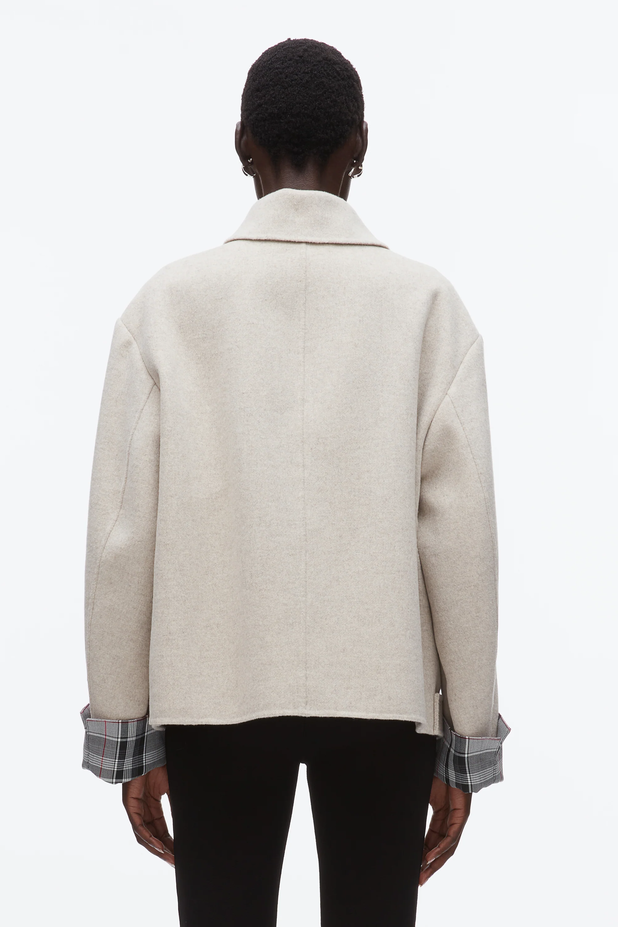 Double Face Cropped Peacoat - Image 5
