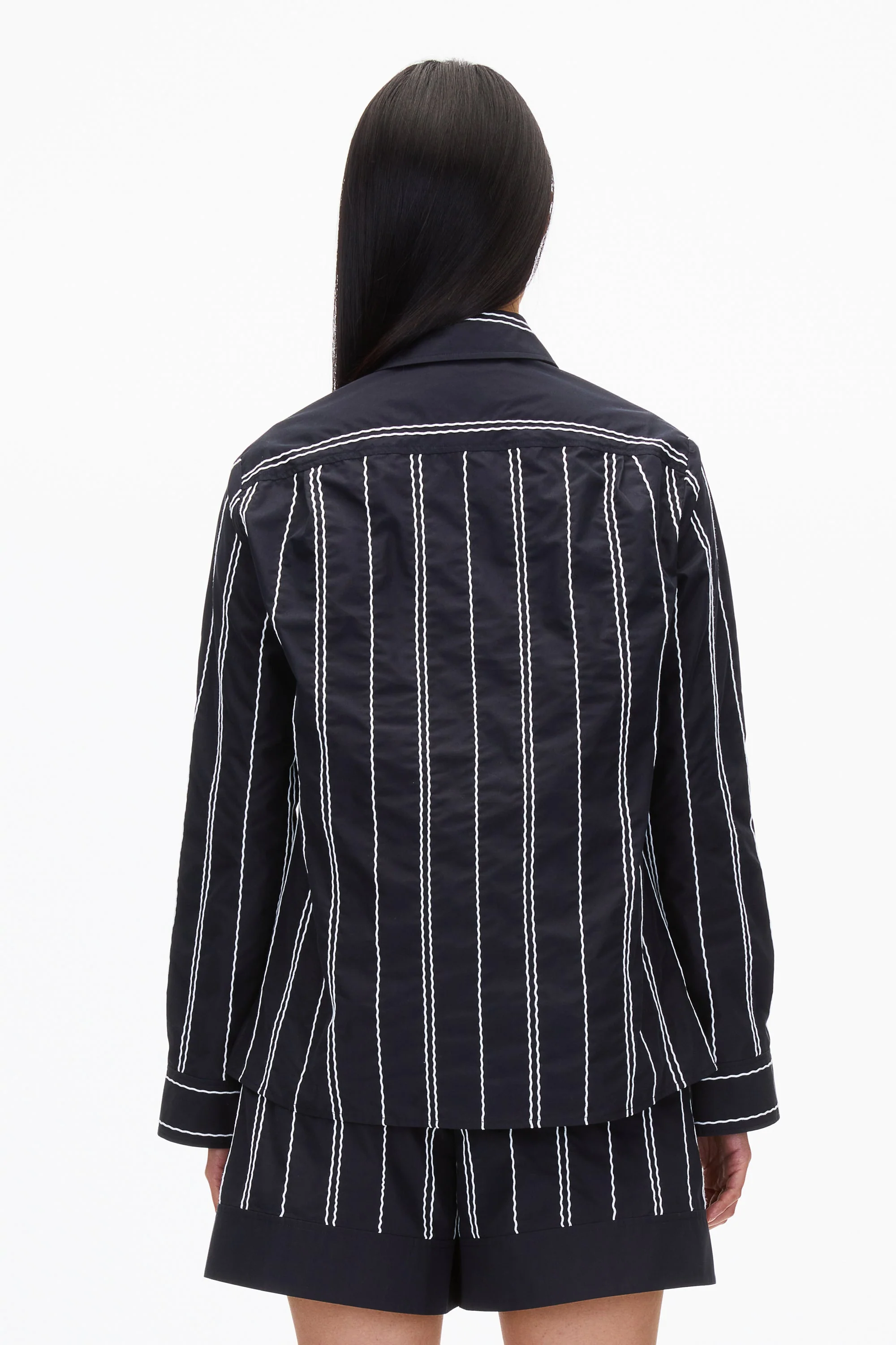Relax Fit Poplin Shirt with Wave Embroidery - Image 13