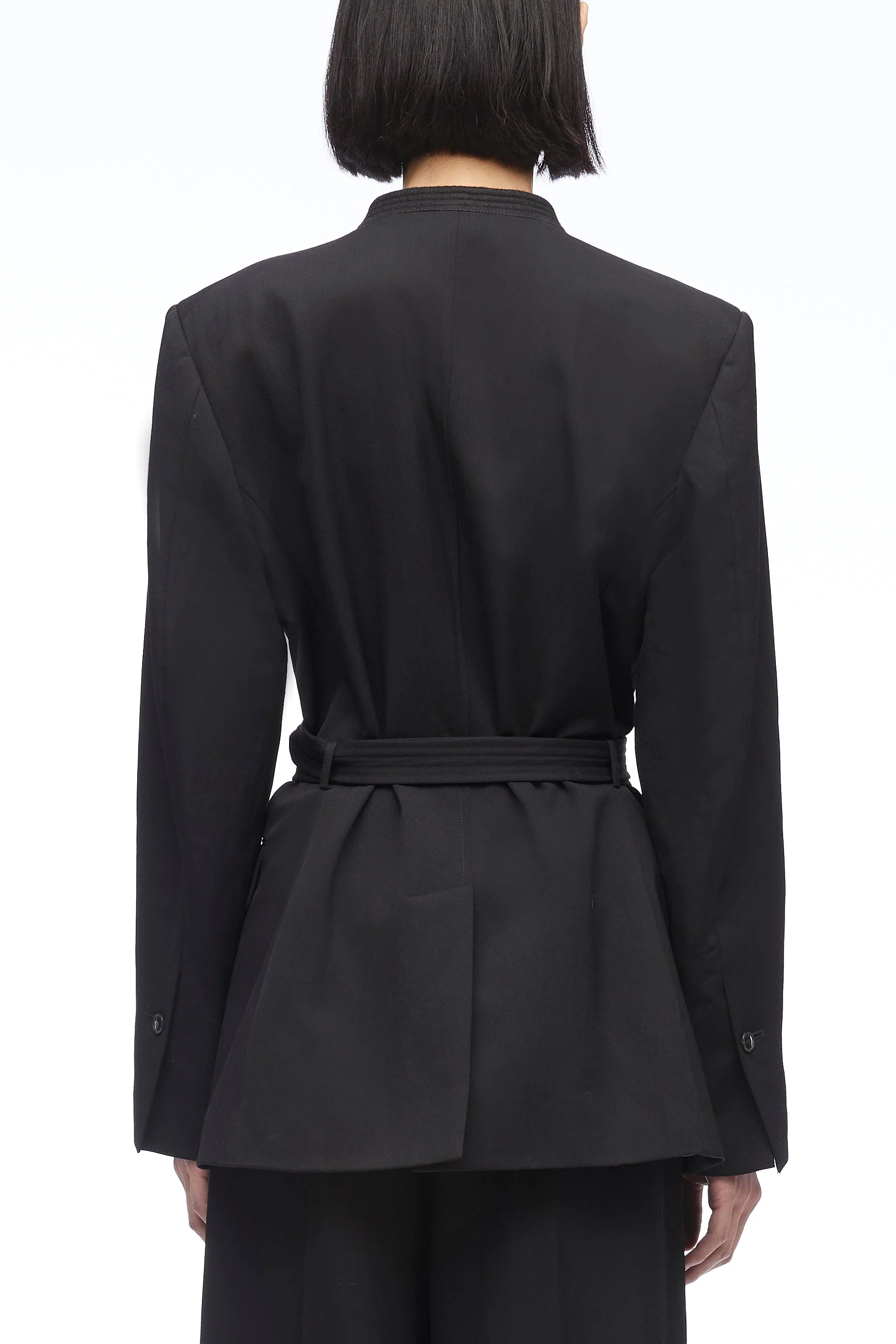 Relaxed Wool Blazer With Waist Tie - Image 4