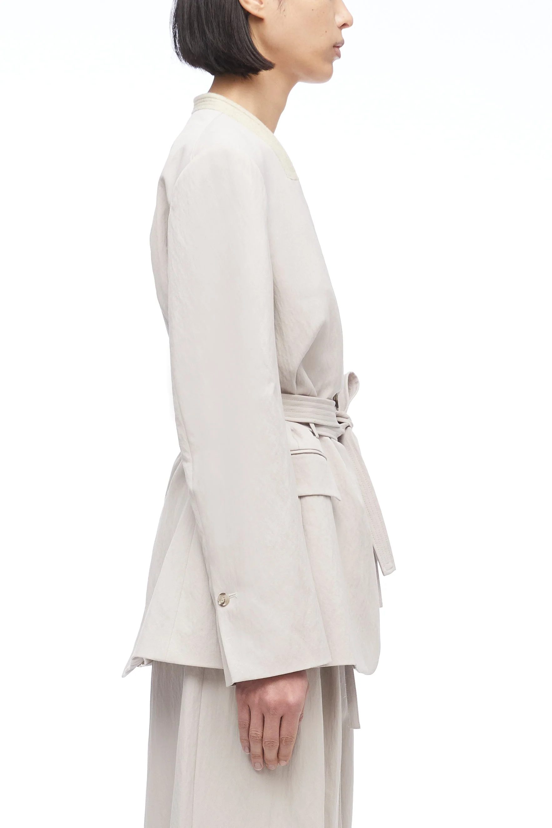 Relaxed Wool Blazer With Waist Tie - Image 8