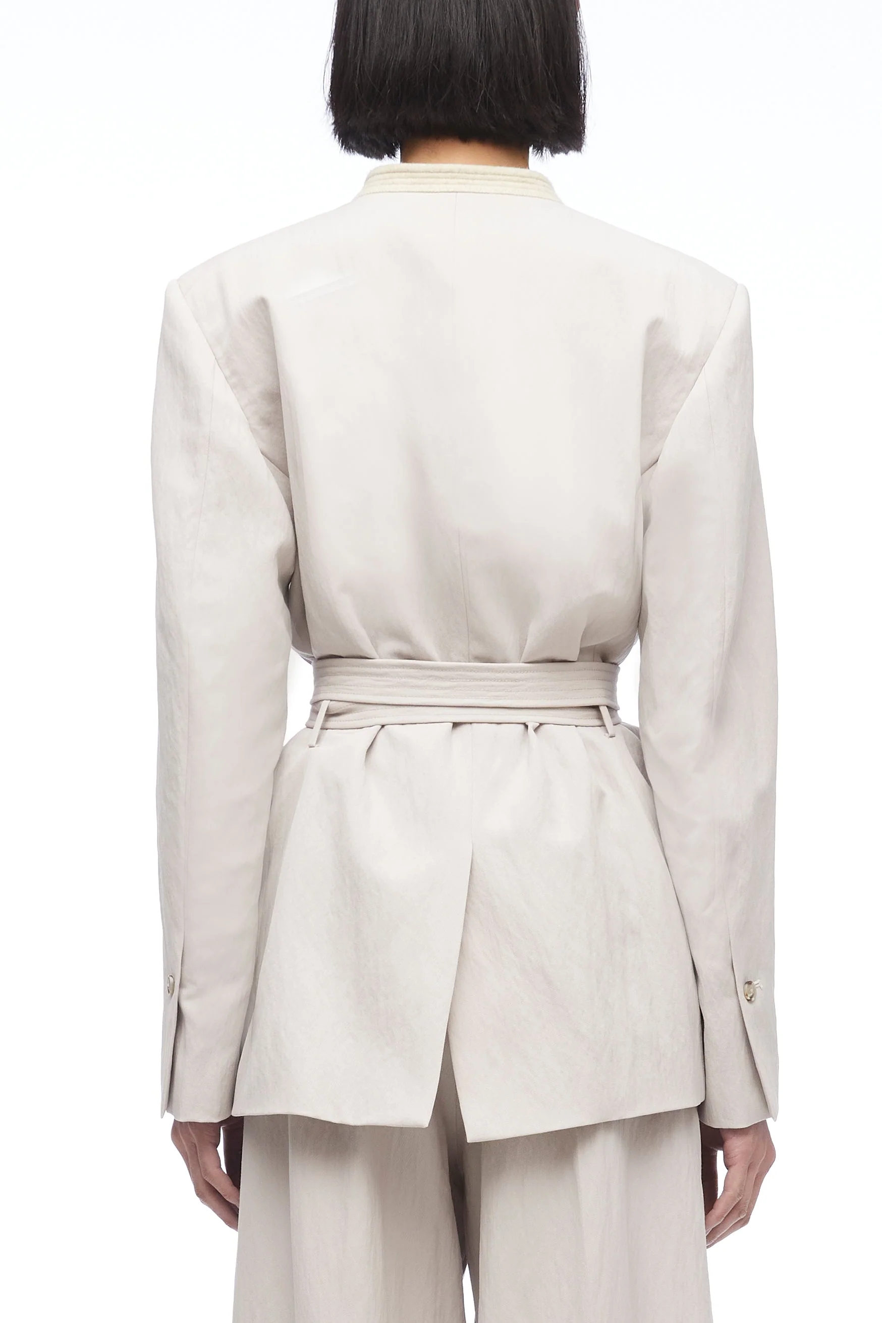 Relaxed Wool Blazer With Waist Tie - Image 9