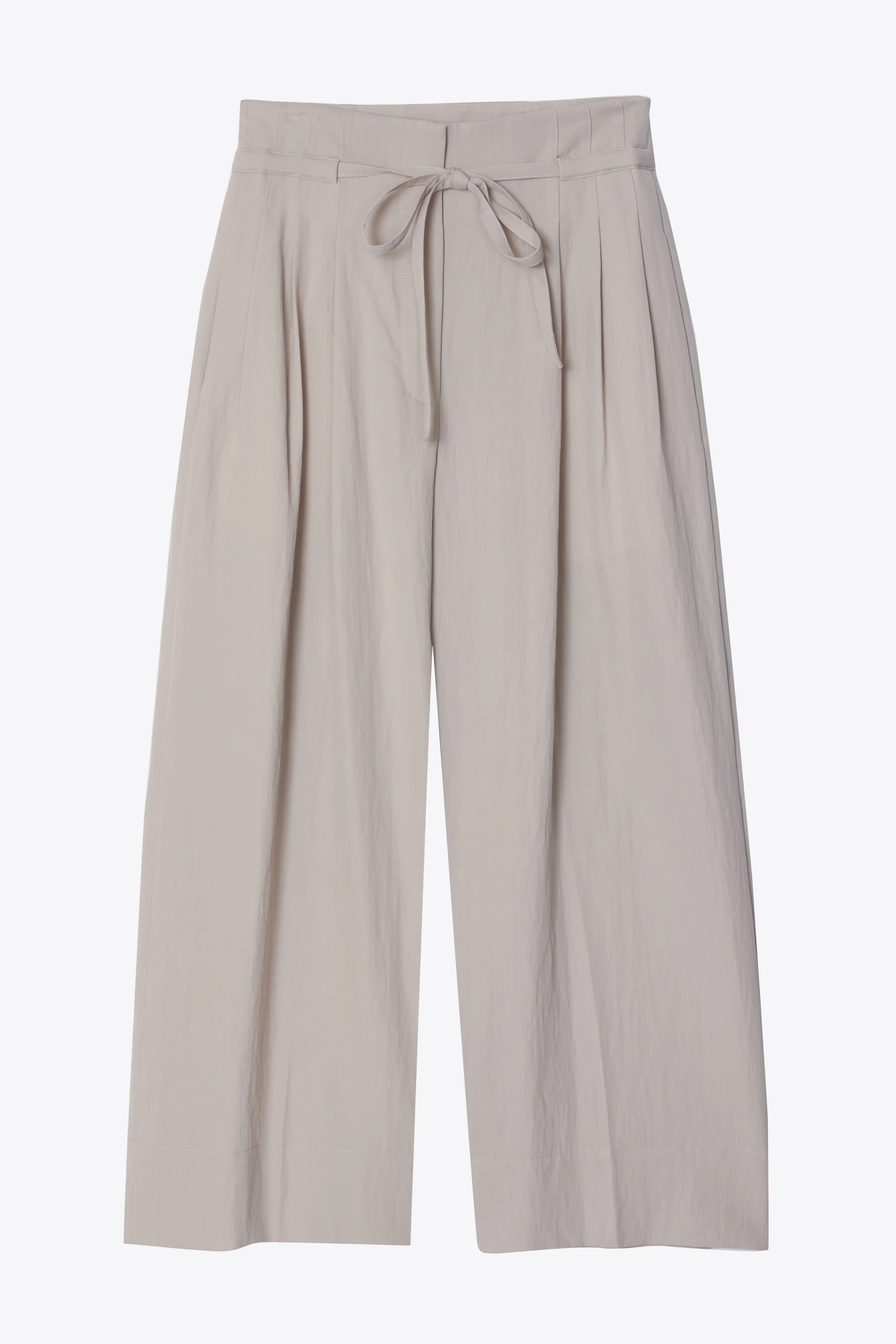 Relaxed Wool High Waist Wide-Leg Crop Pant