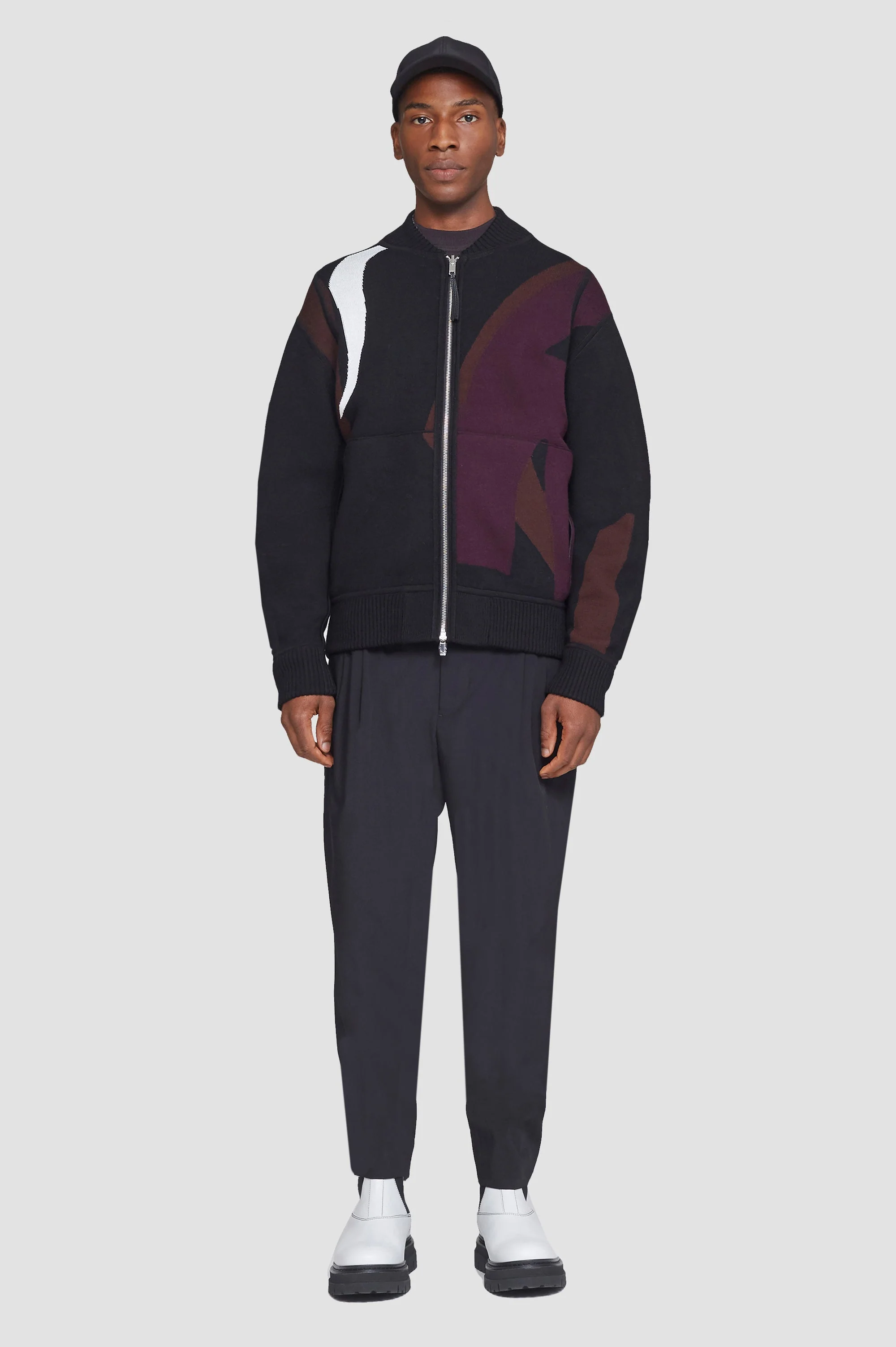 Reversible Knit Varsity Jacket - Image 7
