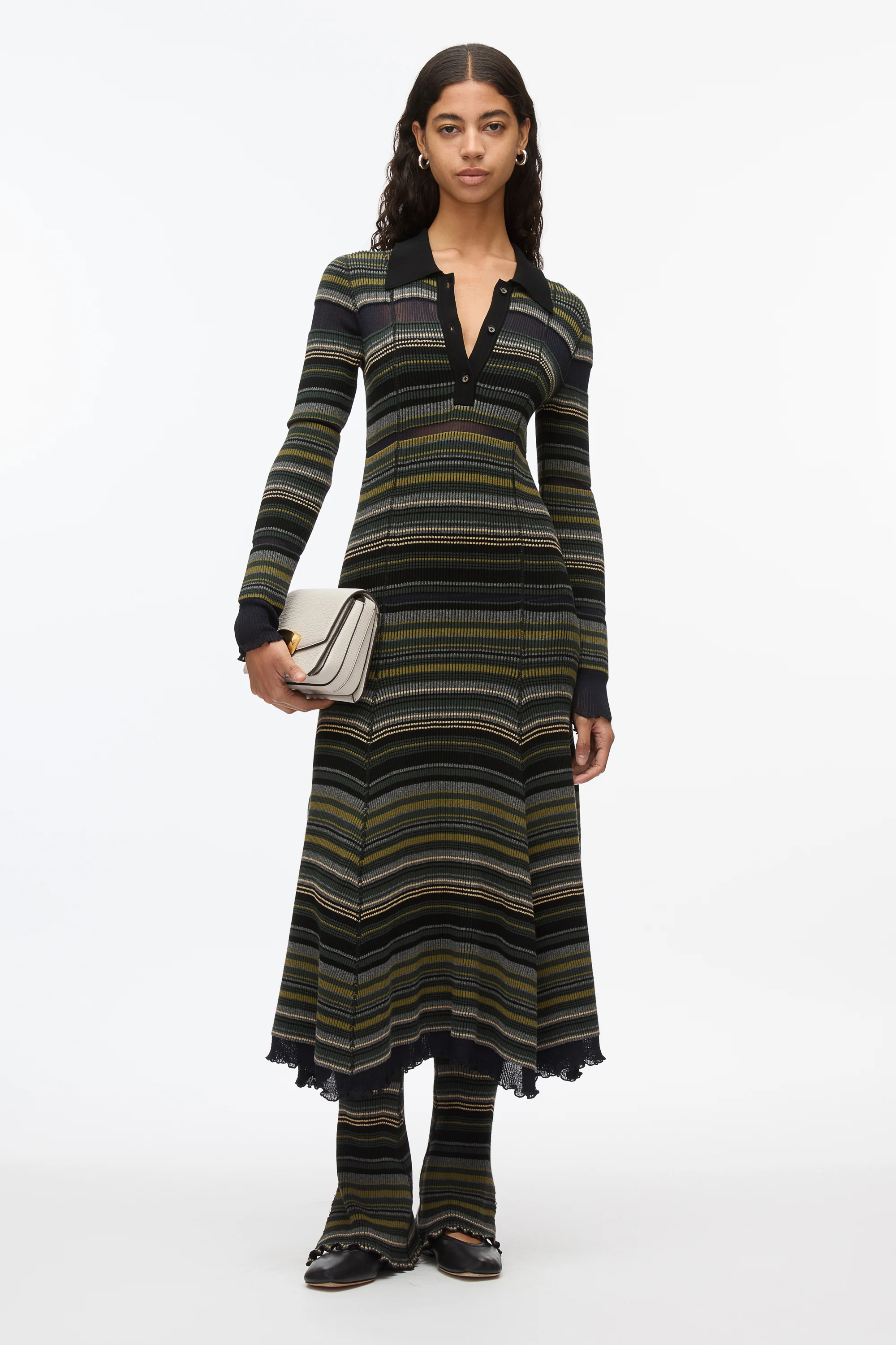 Reversible Stripe Knit Polo Dress - Image 2