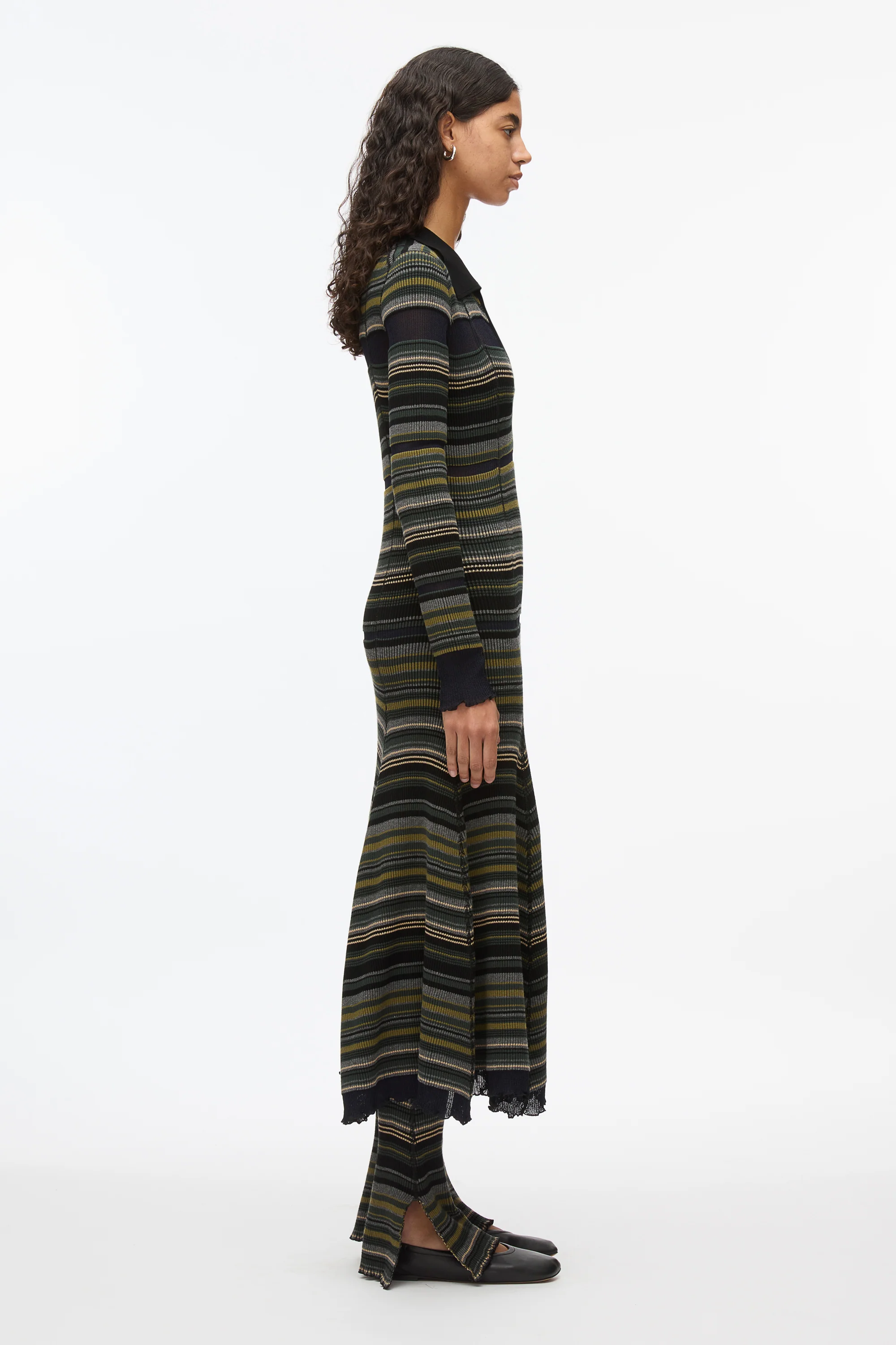 Reversible Stripe Knit Polo Dress - Image 3