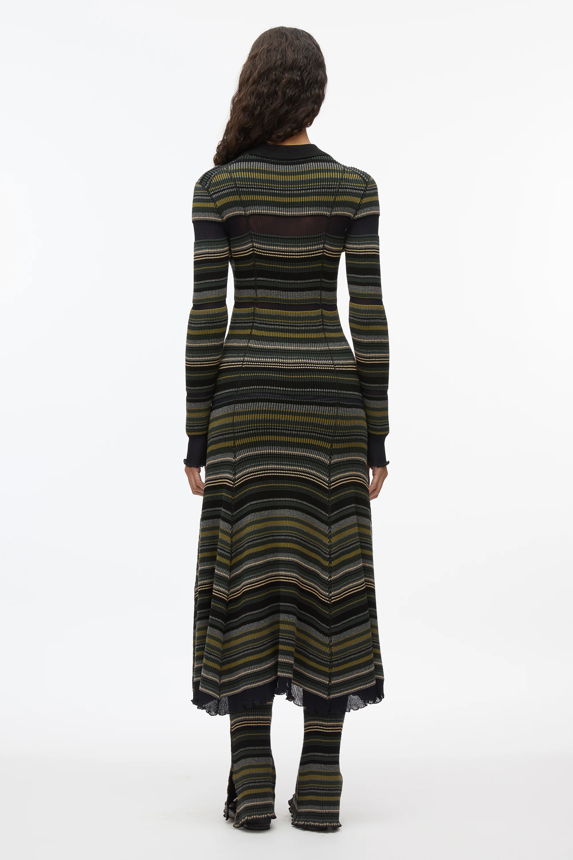 Reversible Stripe Knit Polo Dress - Image 4
