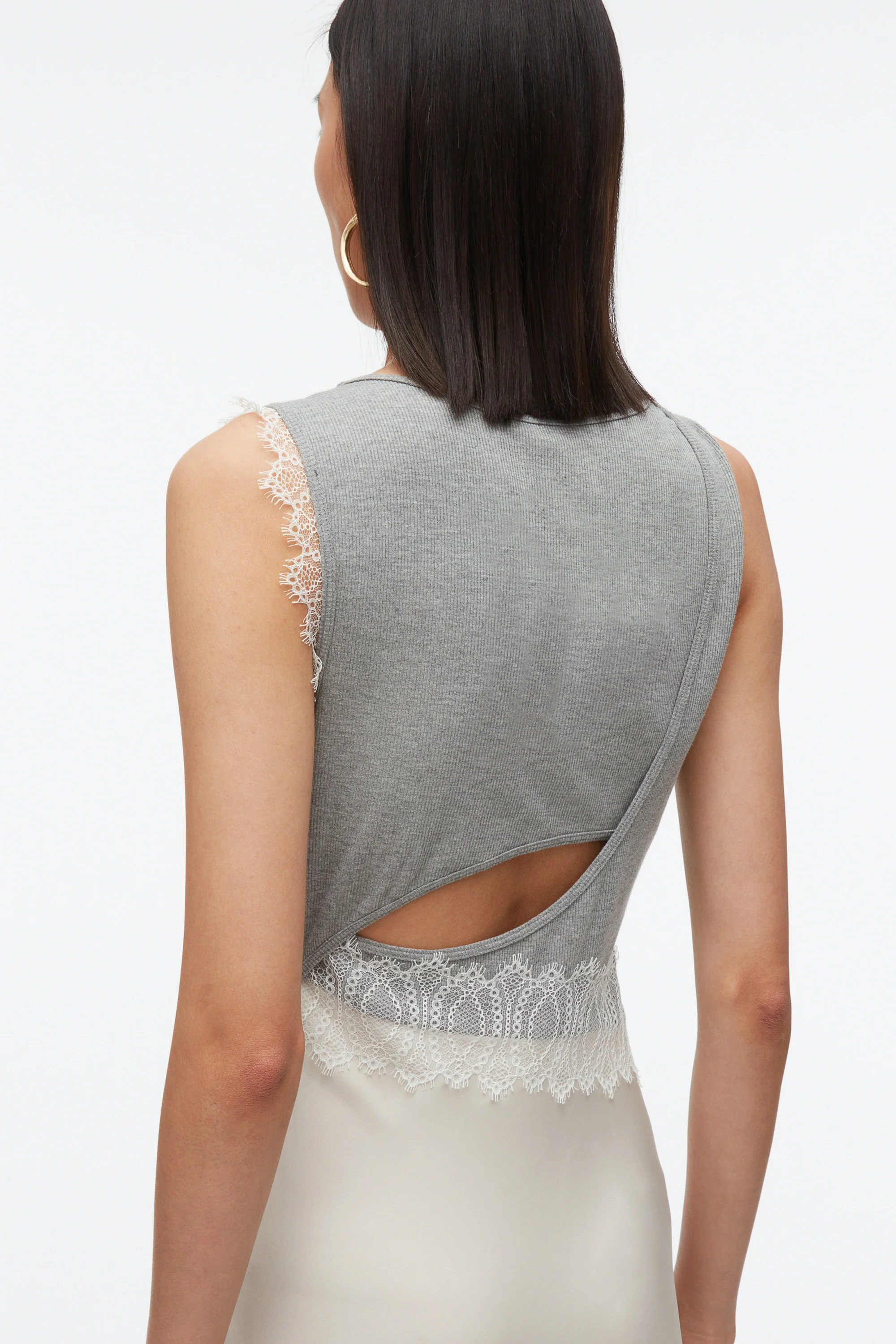 Deconstructed Tank Dress with Lace Trim - Image 11