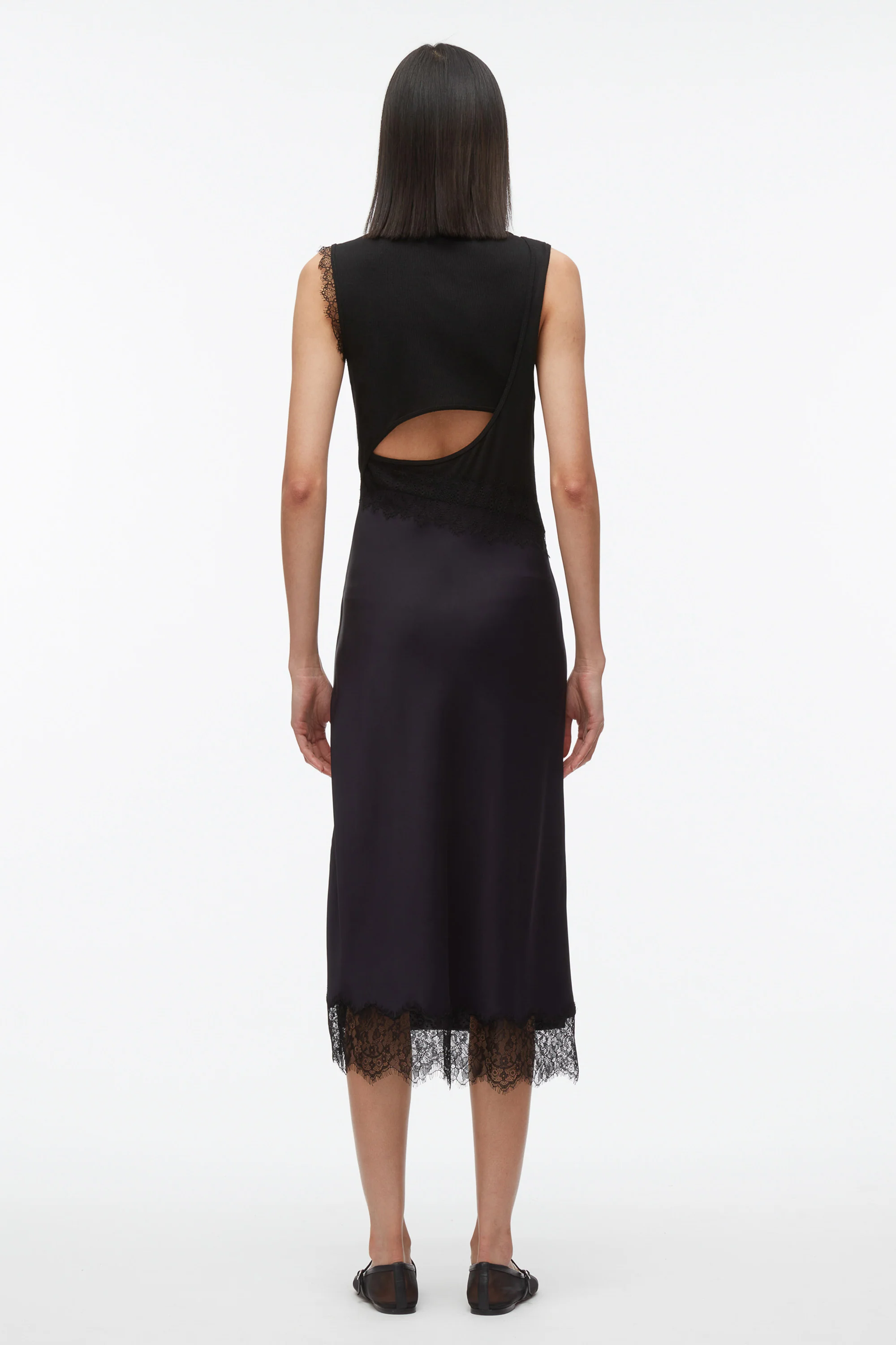 Deconstructed Tank Dress with Lace Trim - Image 4