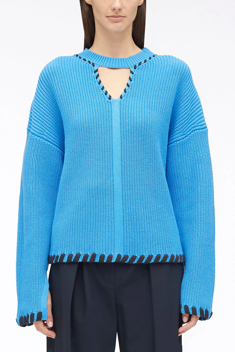 Ribbed V-Neck Jumper - Image 7