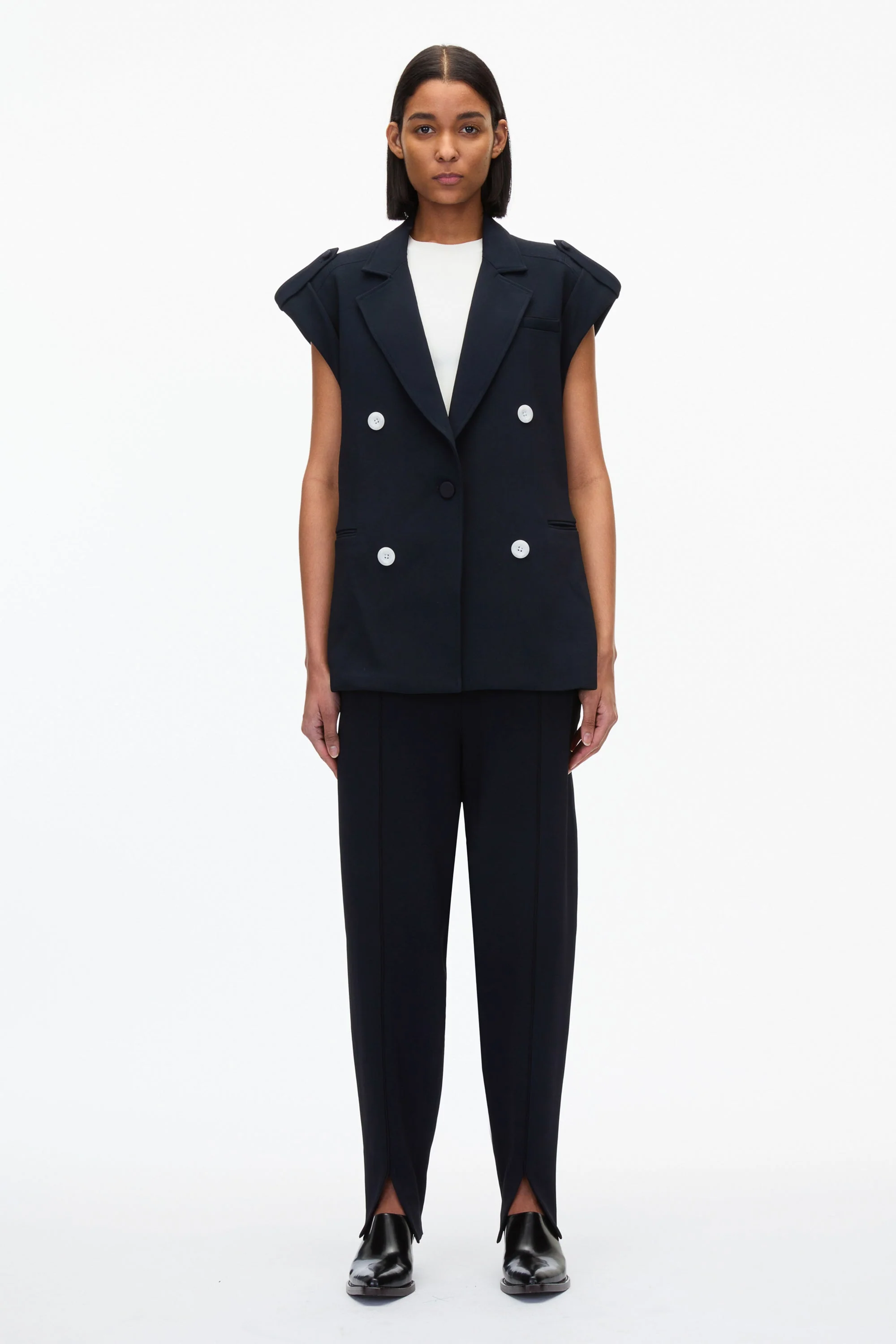 Cocoon Tailored Vest with Rolled Sleeve - Image 5