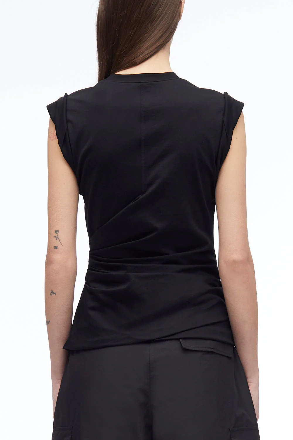 Rolled Sleeve Draped Jersey Tank - Image 5