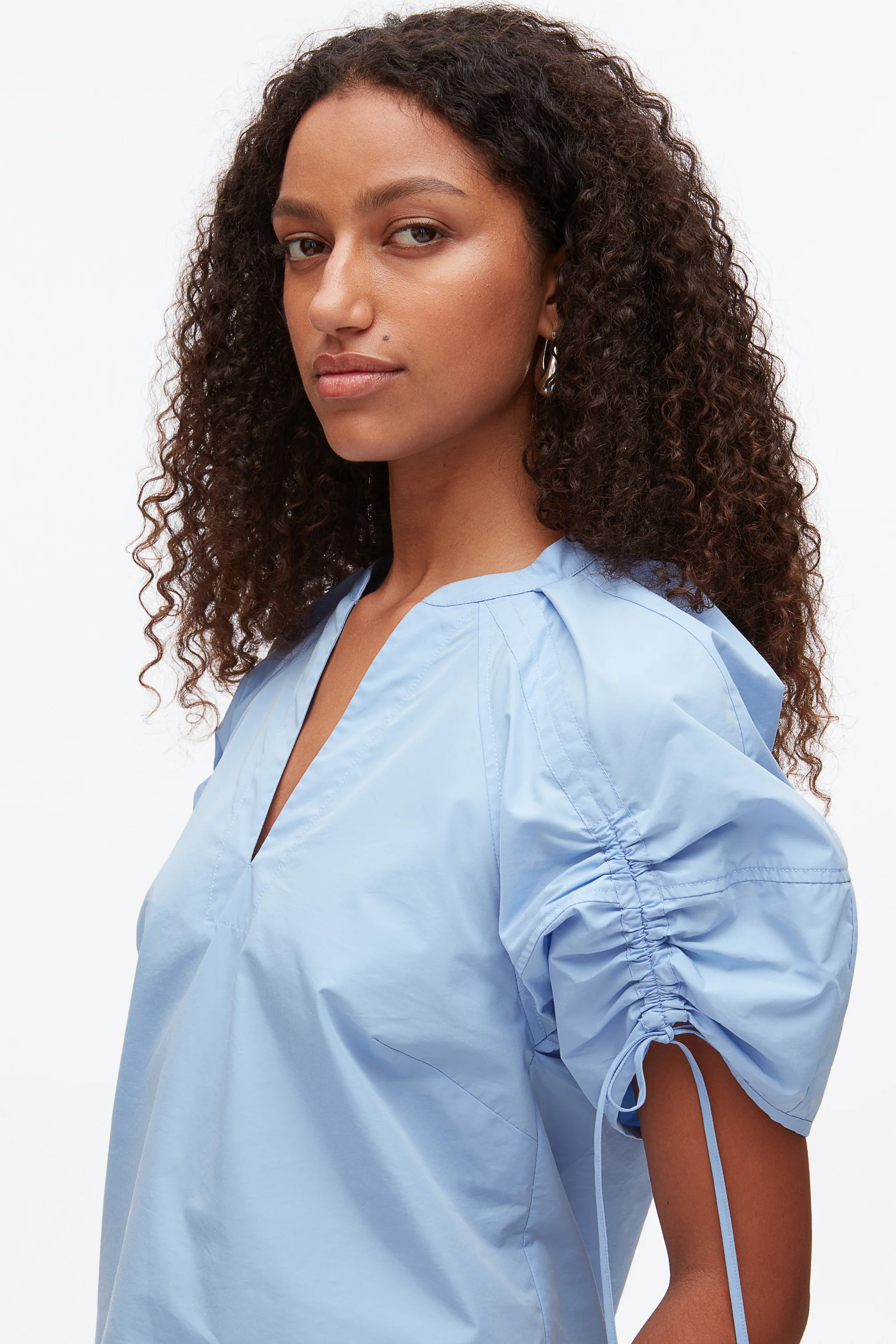 Ruched Sleeve V-Neck Top - Image 20