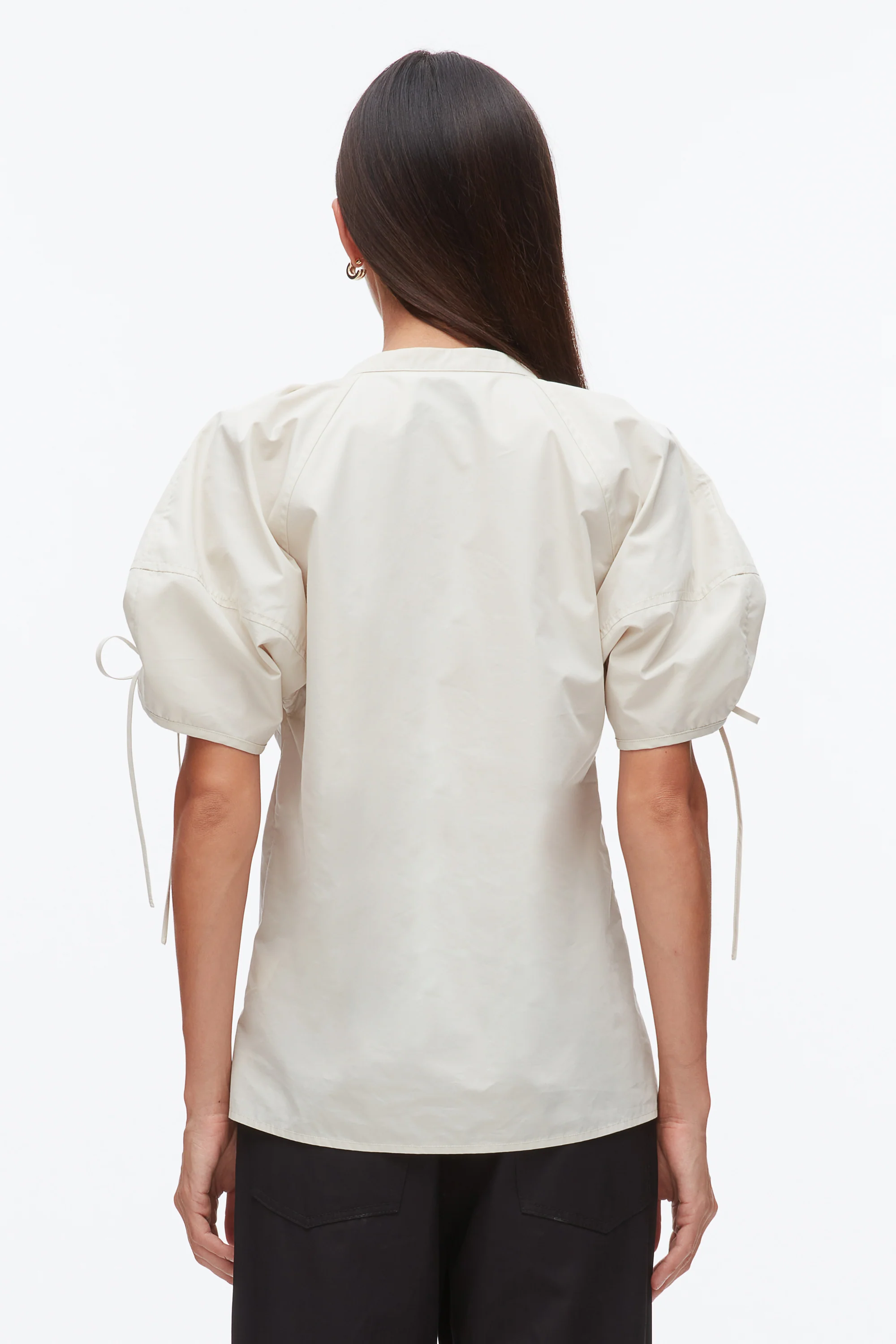 Ruched Sleeve V-Neck Top - Image 12